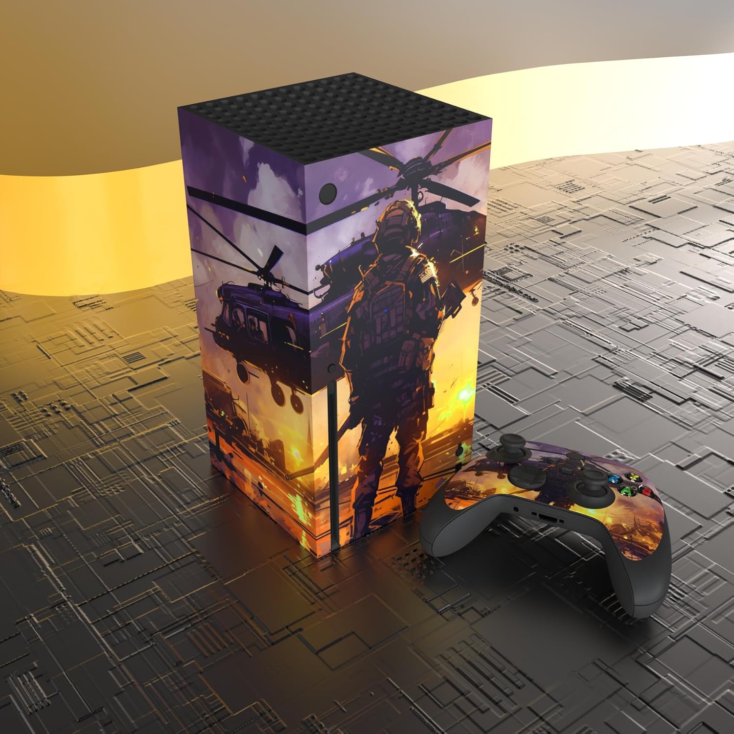 Detalle de playvital Custom Vinyl Skins for Xbox Series X – Breaking Dawn