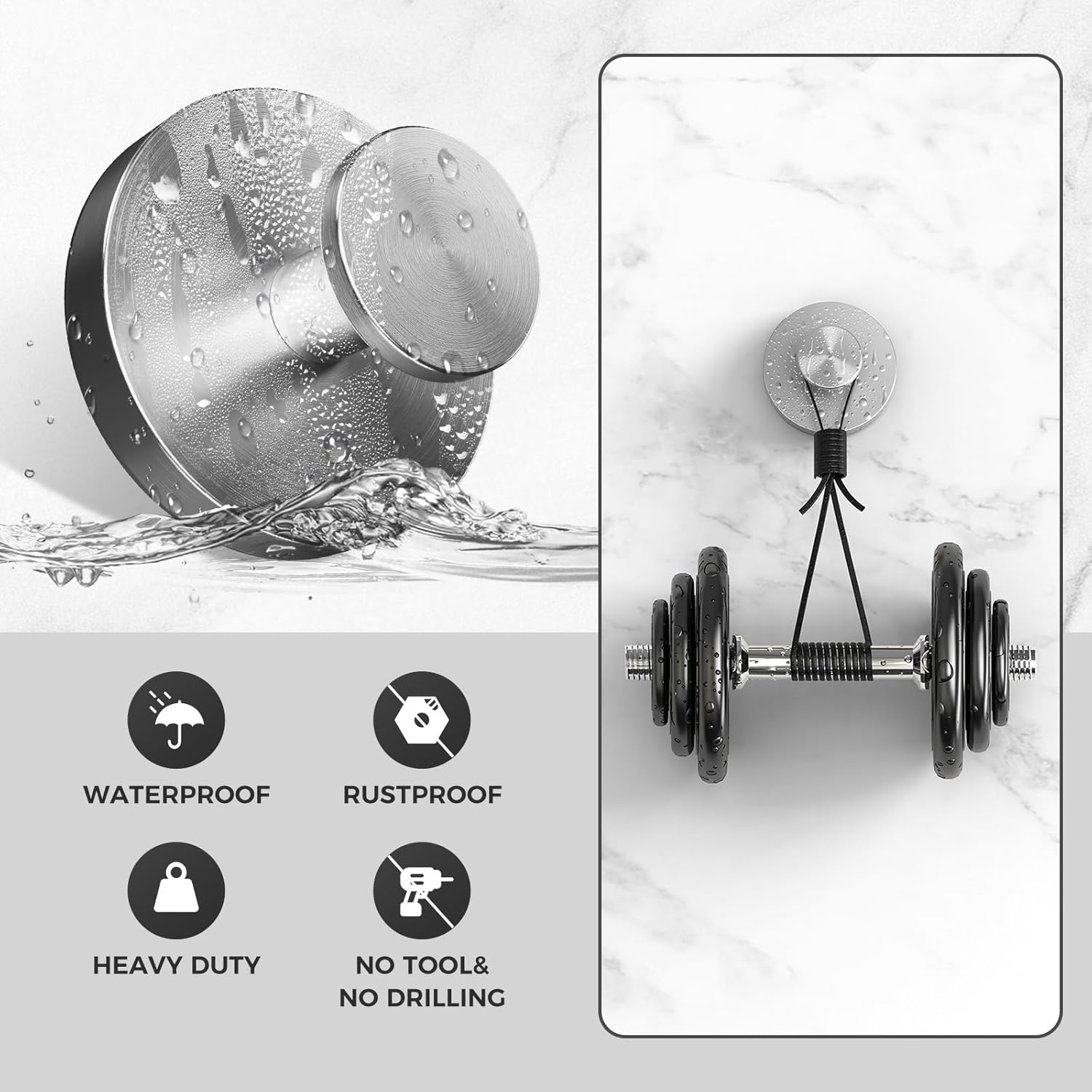 Thumbnail 2 de WingWider Shower Hooks 4-Pack for Glass