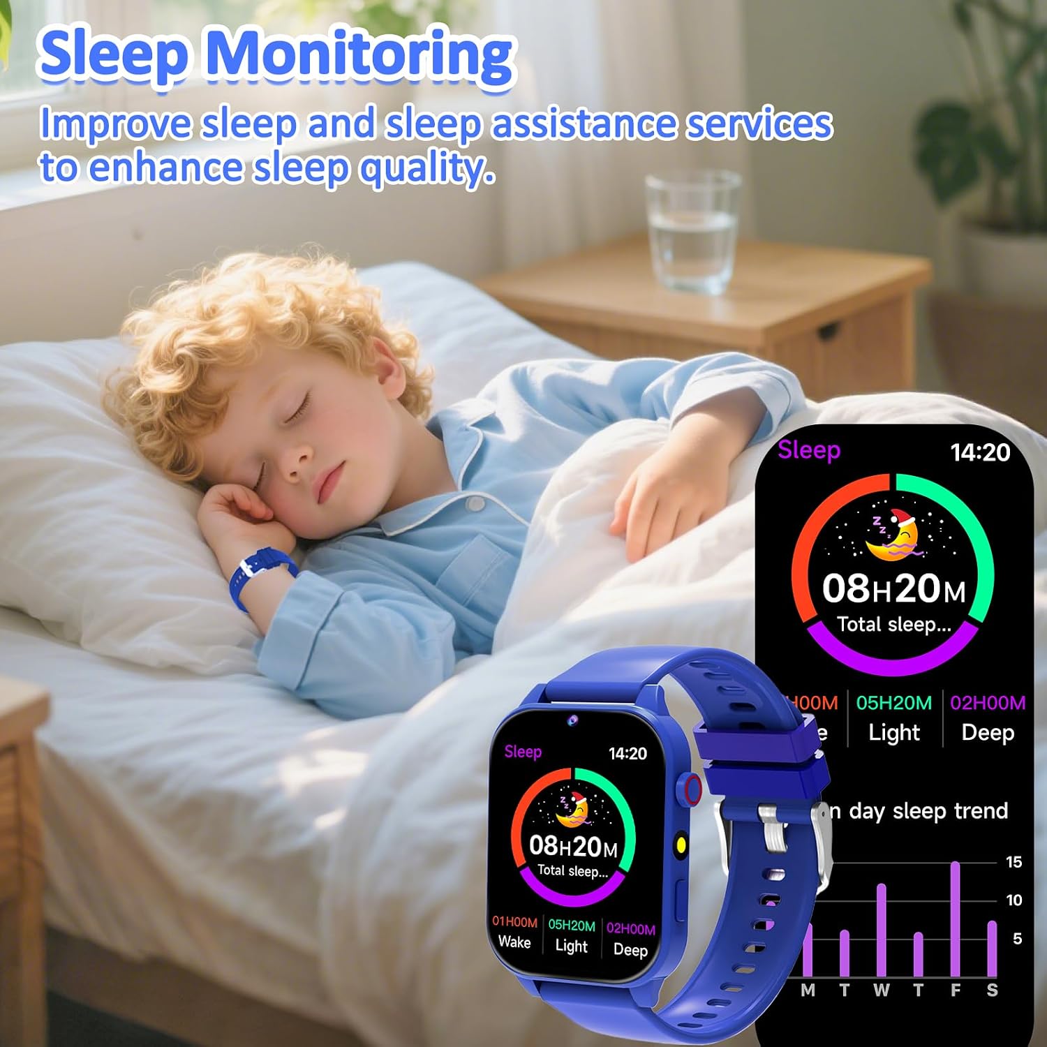 Detalle 2 de kaacly Kids Smart Watch 1.57‑inch fitness tracker