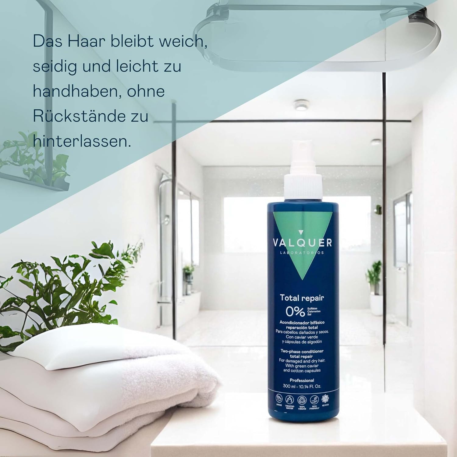 Thumbnail 2 de VALQUER Sprühconditioner Total Repair 2-Phasen ohne Ausspülen (300 ml) – vegan & 0%-Formel