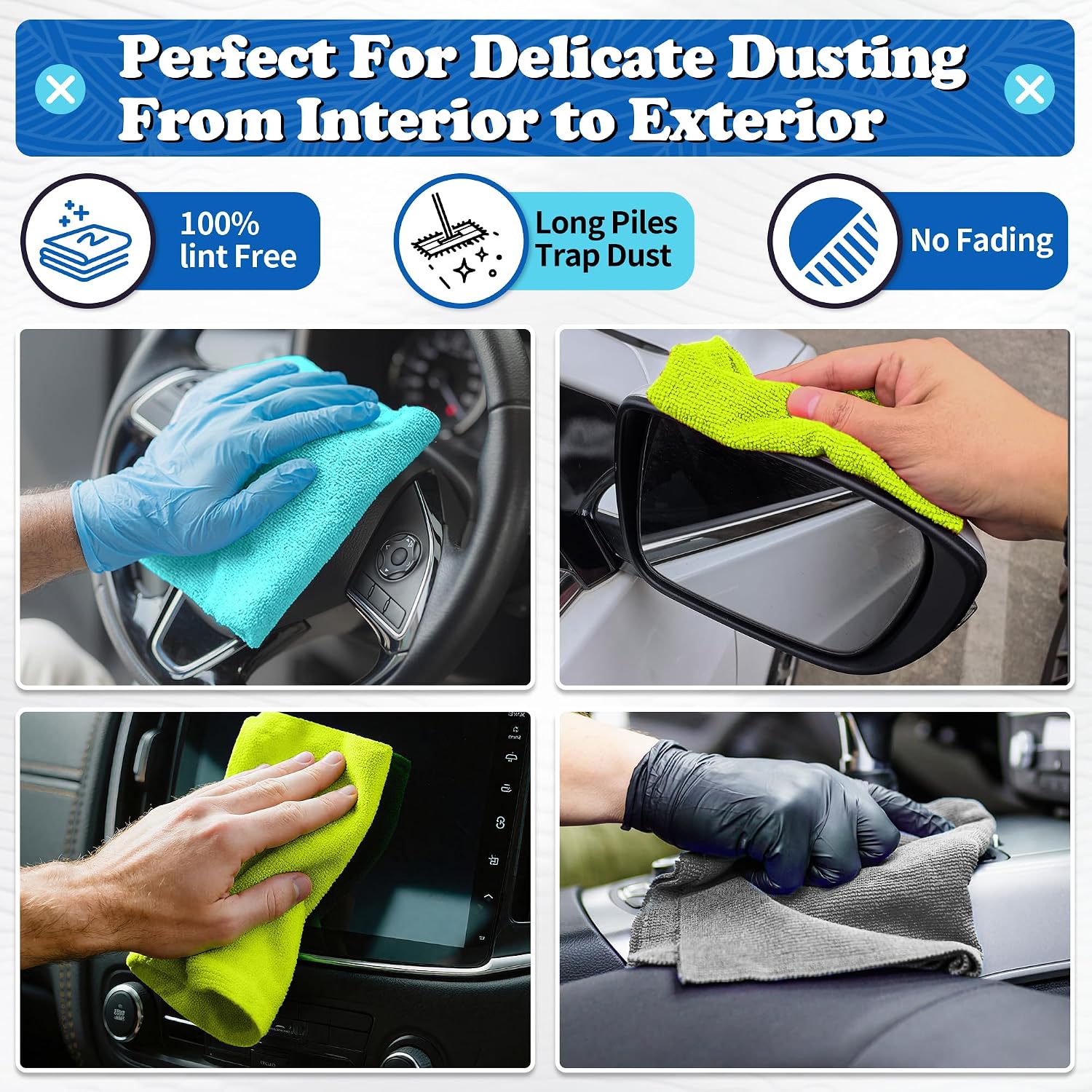 Detalle de FIXSMITH FM-JLC23-200PK-M Microfiber Shop Towels, 200-Pack, 11.5-Inch