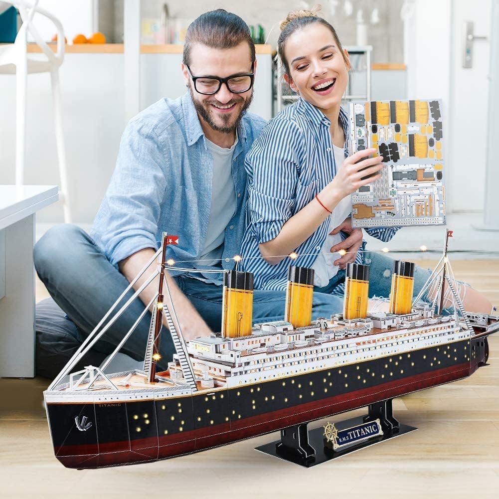 Thumbnail 4 de CubicFun LED 3D Puzzle Titanic Ship Model 88 cm 266 pieces 🚢