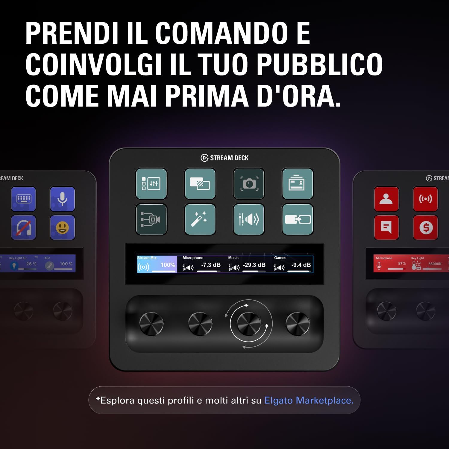 Thumbnail 2 de Elgato Stream Deck +: mixer audio e controller da studio per content creator e streaming