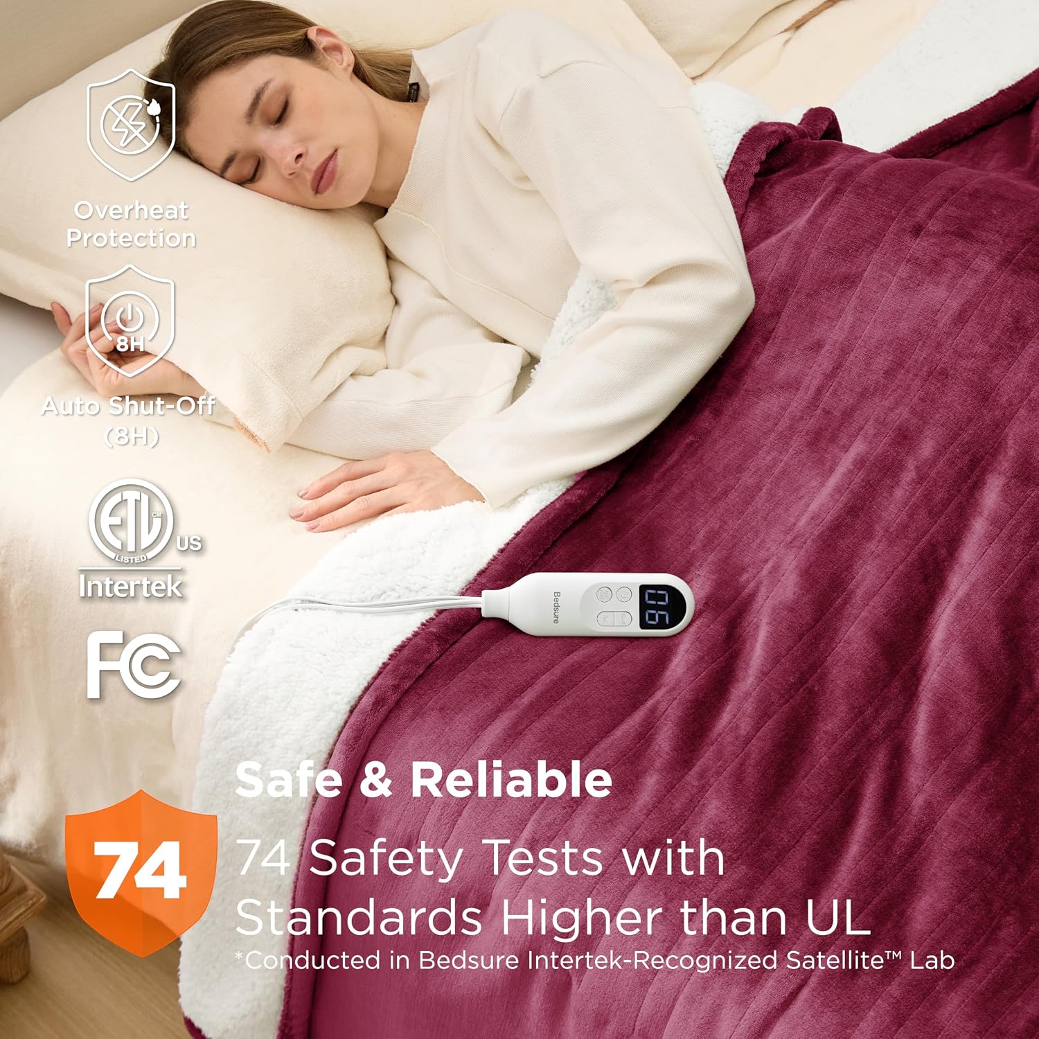 Detalle 2 de Bedsure Heated Blanket, Twin Size