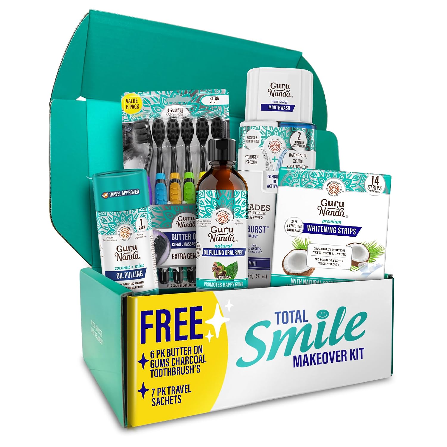 Detalle de GuruNanda oral care kit, charcoal