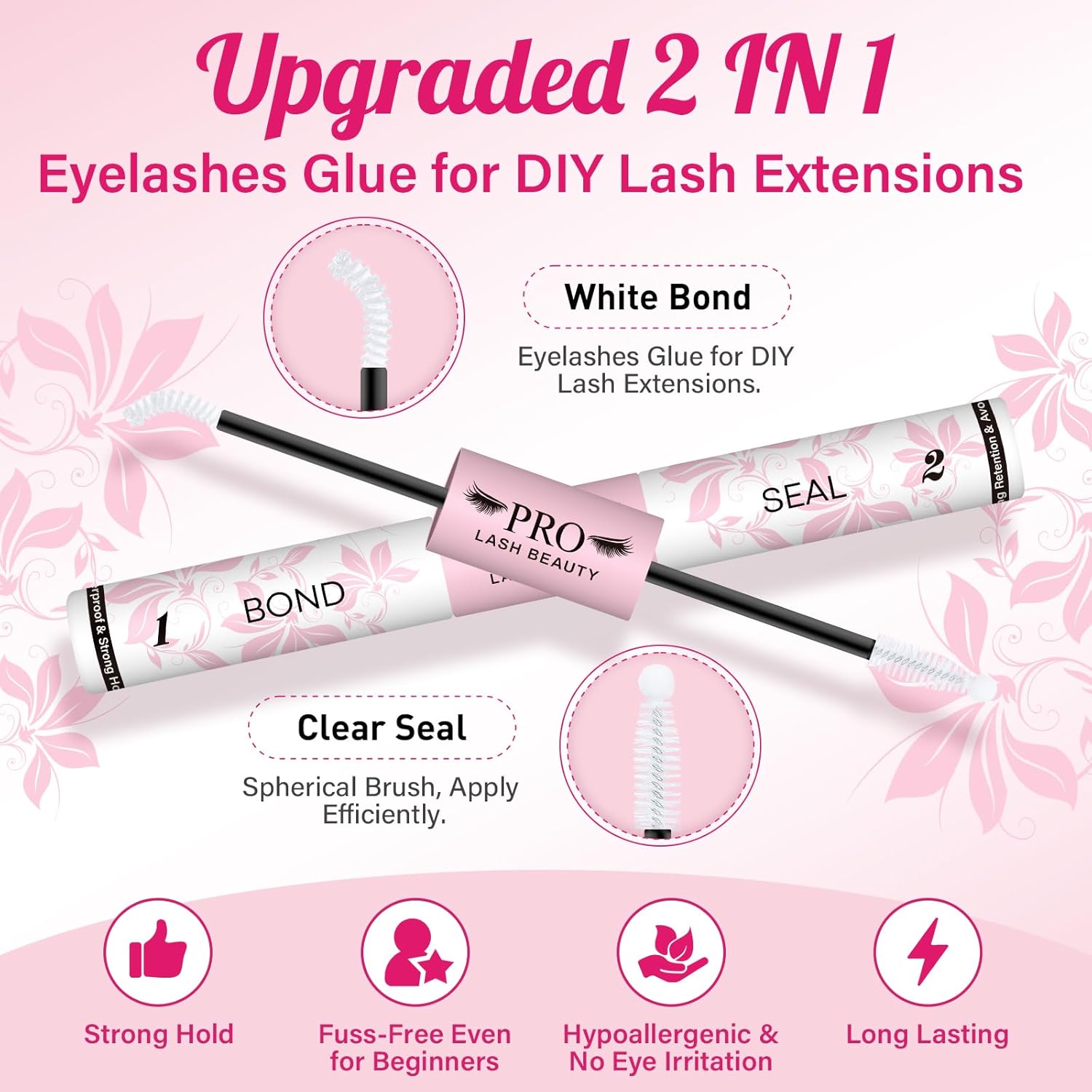 Detalle 2 de PROLASHBEAUTY Lash Cluster Glue (Clear Bond & Clear Seal) 10ml