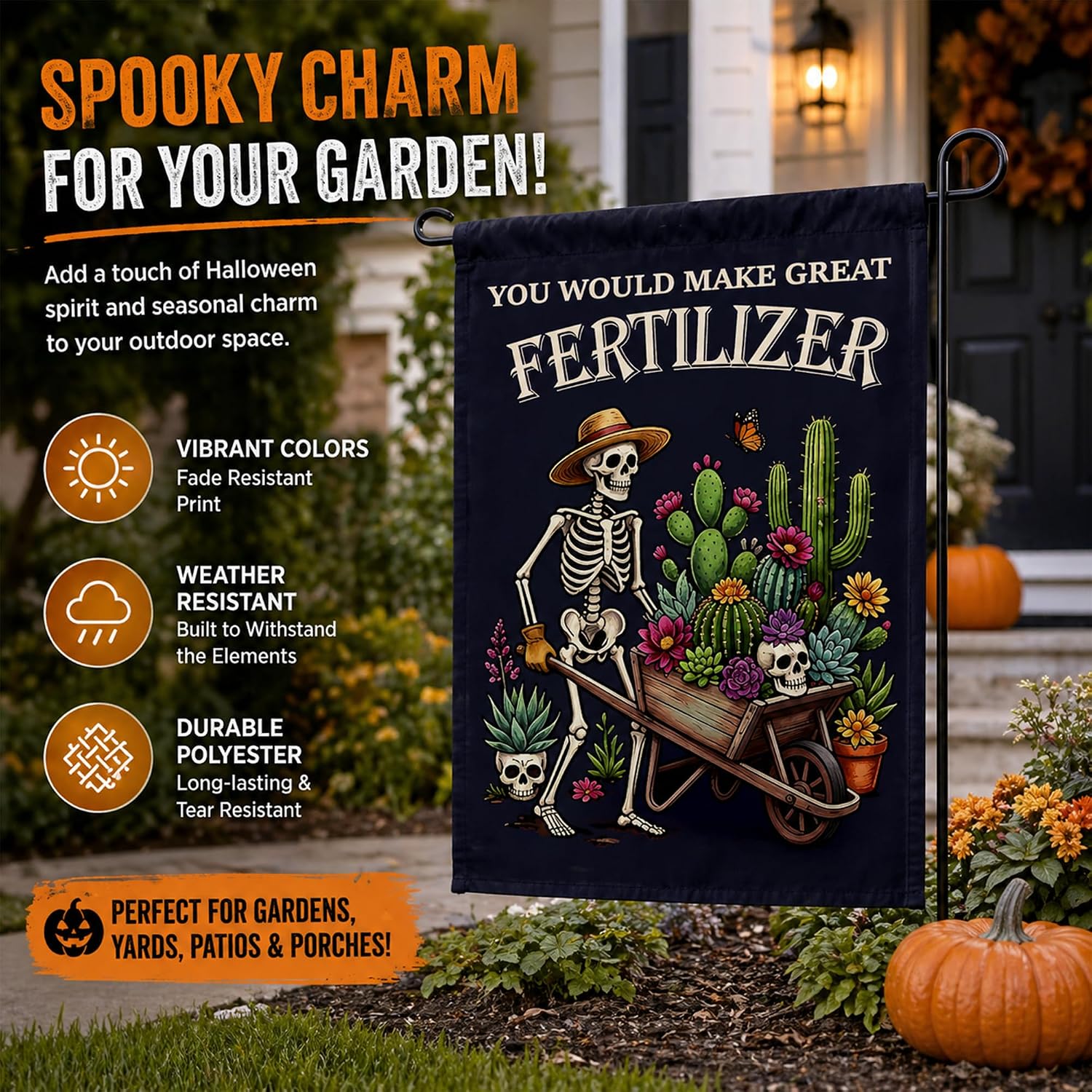 Detalle 2 de Halloween Garden Flag, 12 x 18 Inch