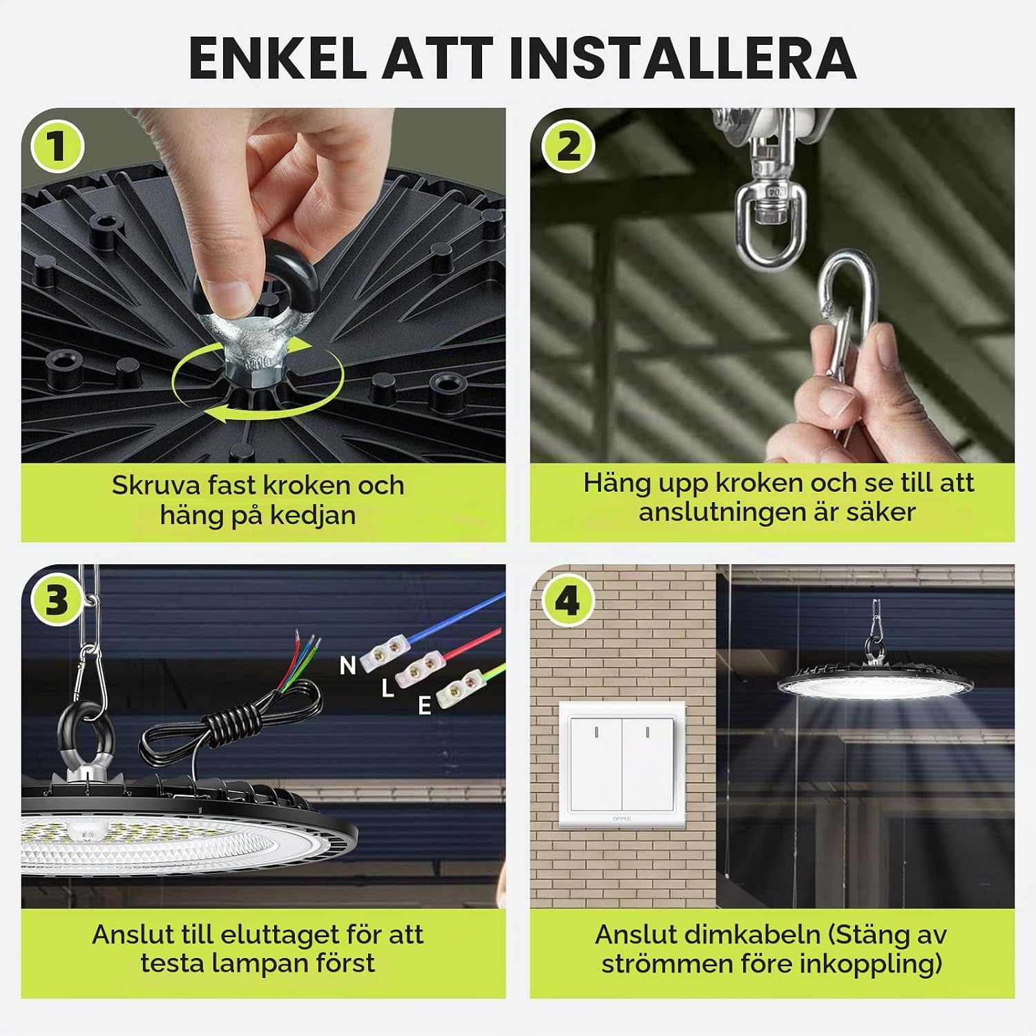 Thumbnail 6 de Tallflly SL-GK10097P LED UFO-strålkastare, 10-pack, 100 W, 6000 K, IP65