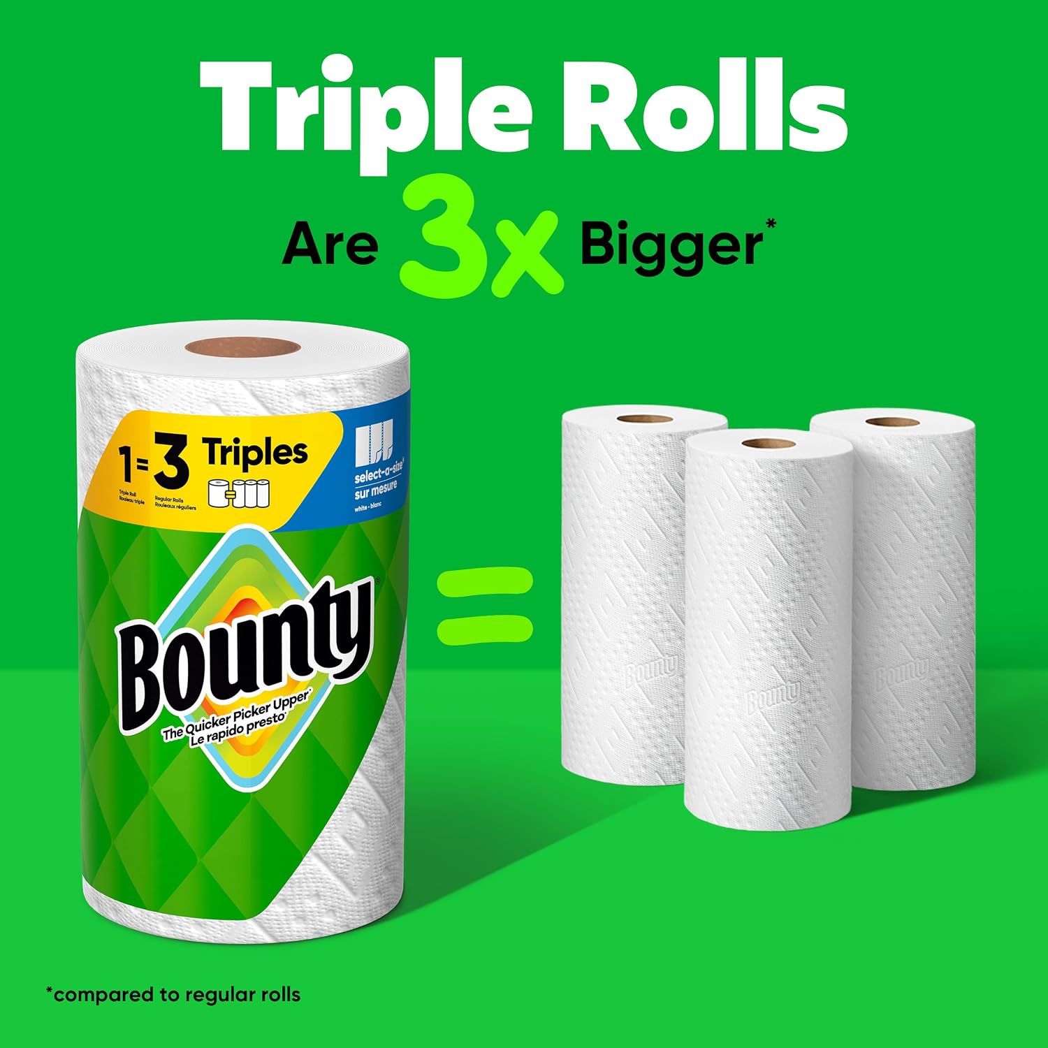 Detalle 2 de Bounty Select-A-Size Paper Towels, White, 8 Triple Rolls (24 Regular Rolls)