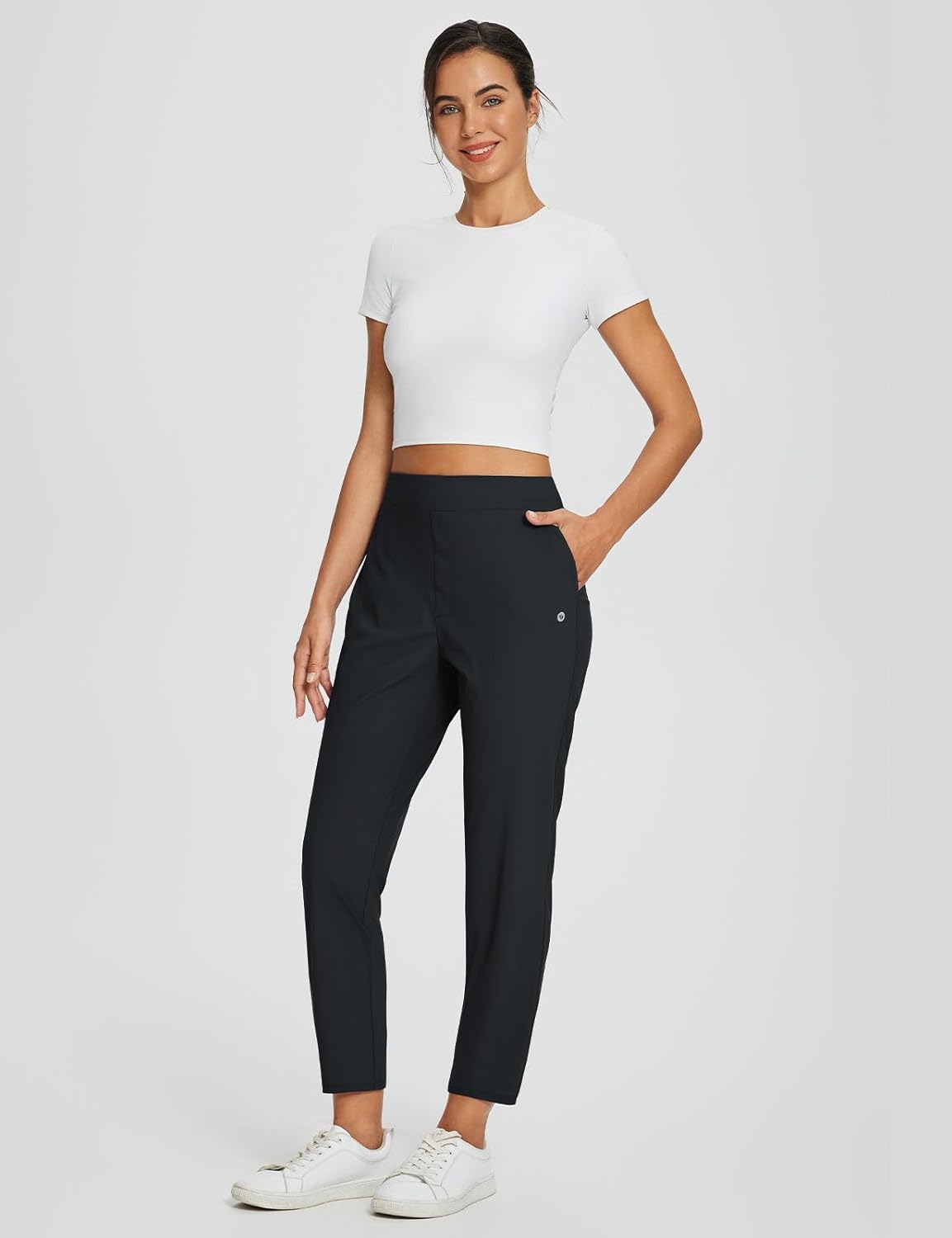 Thumbnail 1 de baleaf Women's Travel Pants: Lightweight Stretch, 7/8 Ankle, Zipper Pockets – Petite