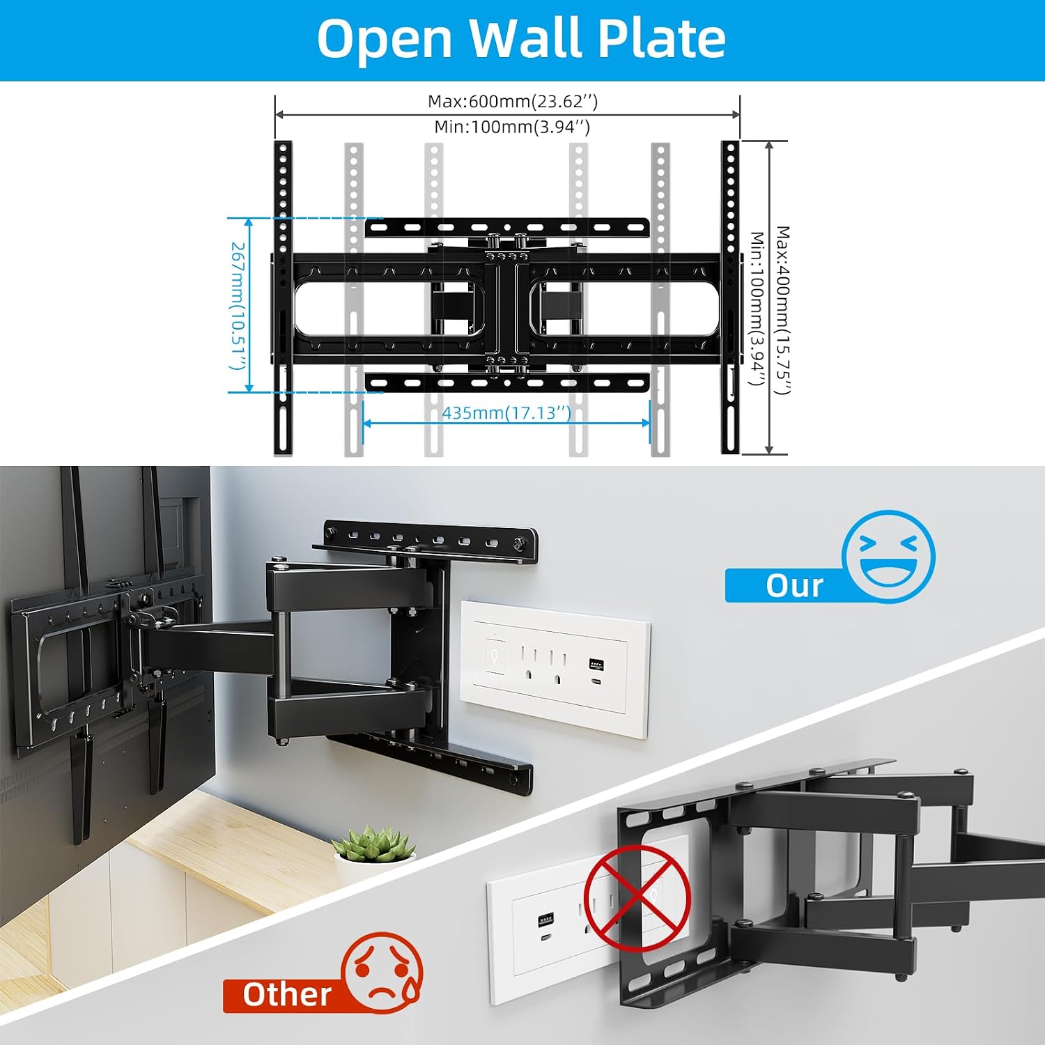 Thumbnail 5 de HOME VISION HV6601 Heavy Duty Full Motion TV Wall Mount