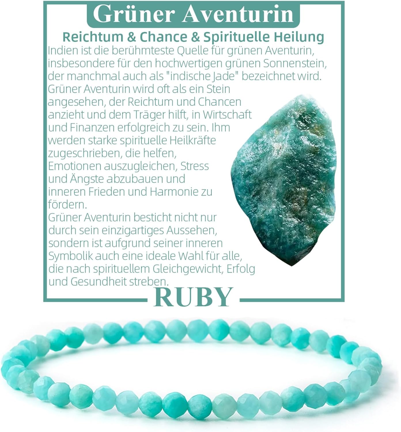 Thumbnail 6 de RUBY Perlenarmband Damen 4 mm 💎