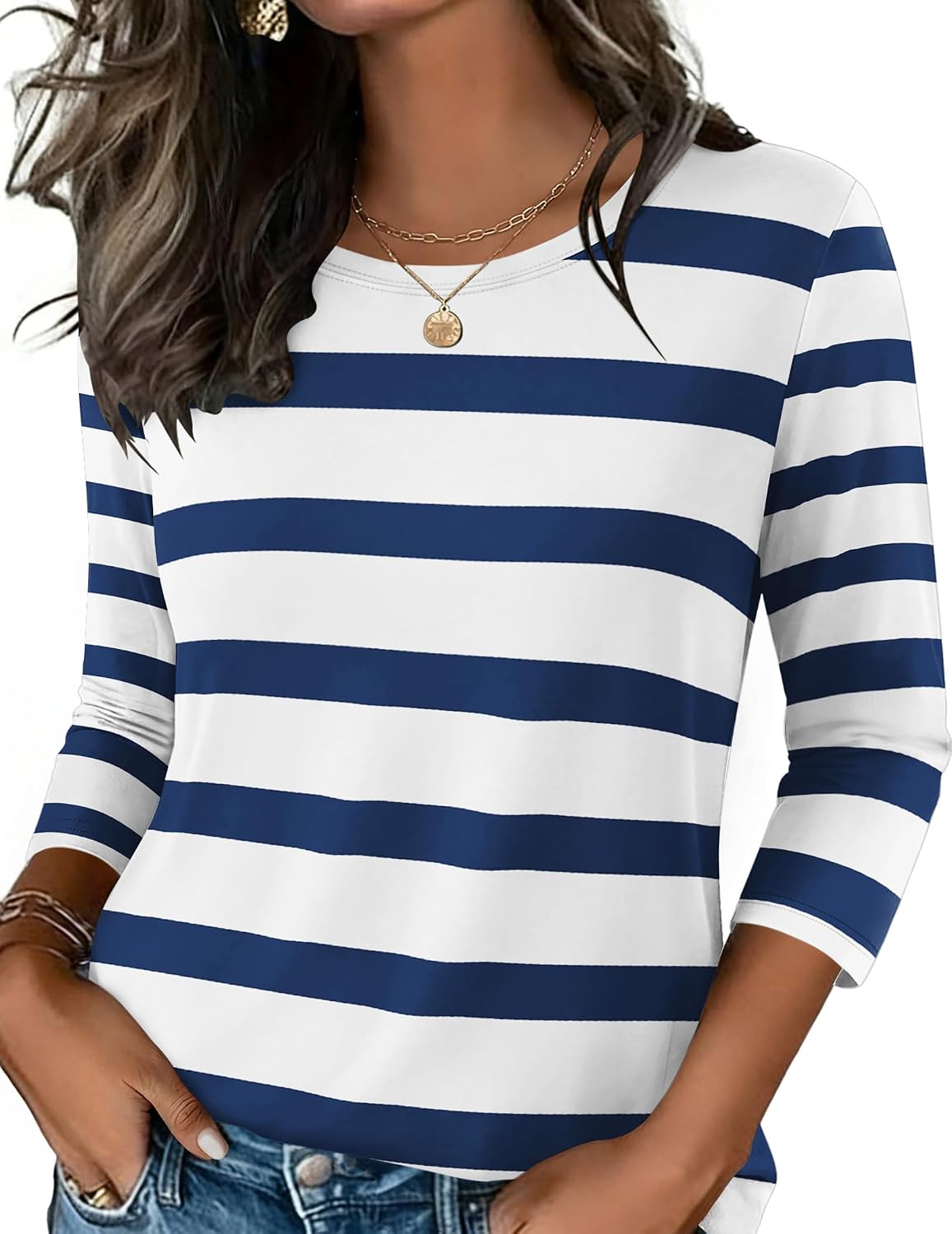 Detalle 2 de Zeagoo Women's 3/4-Sleeve Tunic Top in Polyester