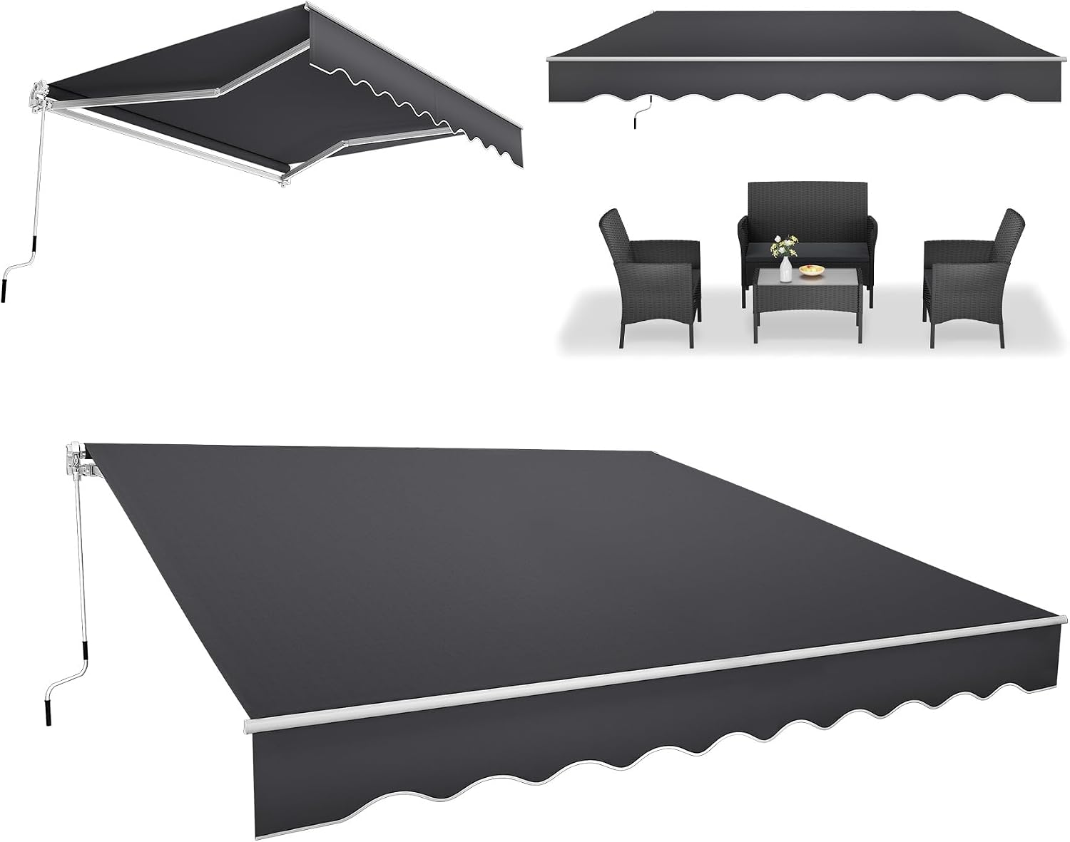 Detalle de ACXIN 3,6 x 3 m tenda da sole grigio