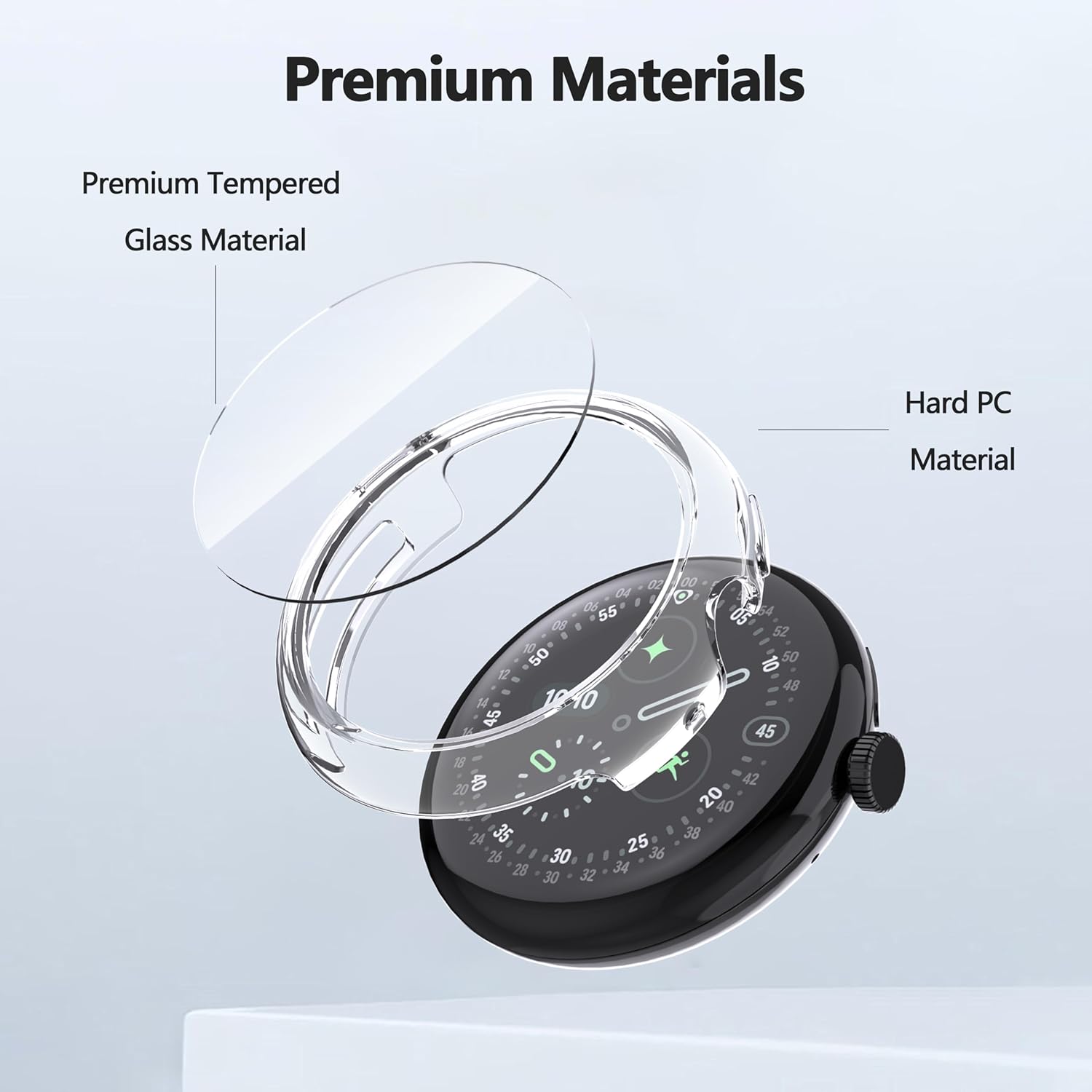 Thumbnail 2 de WFTE 2 Pack for Google Pixel Watch 4 45MM Case with Tempered Glass Screen Protector