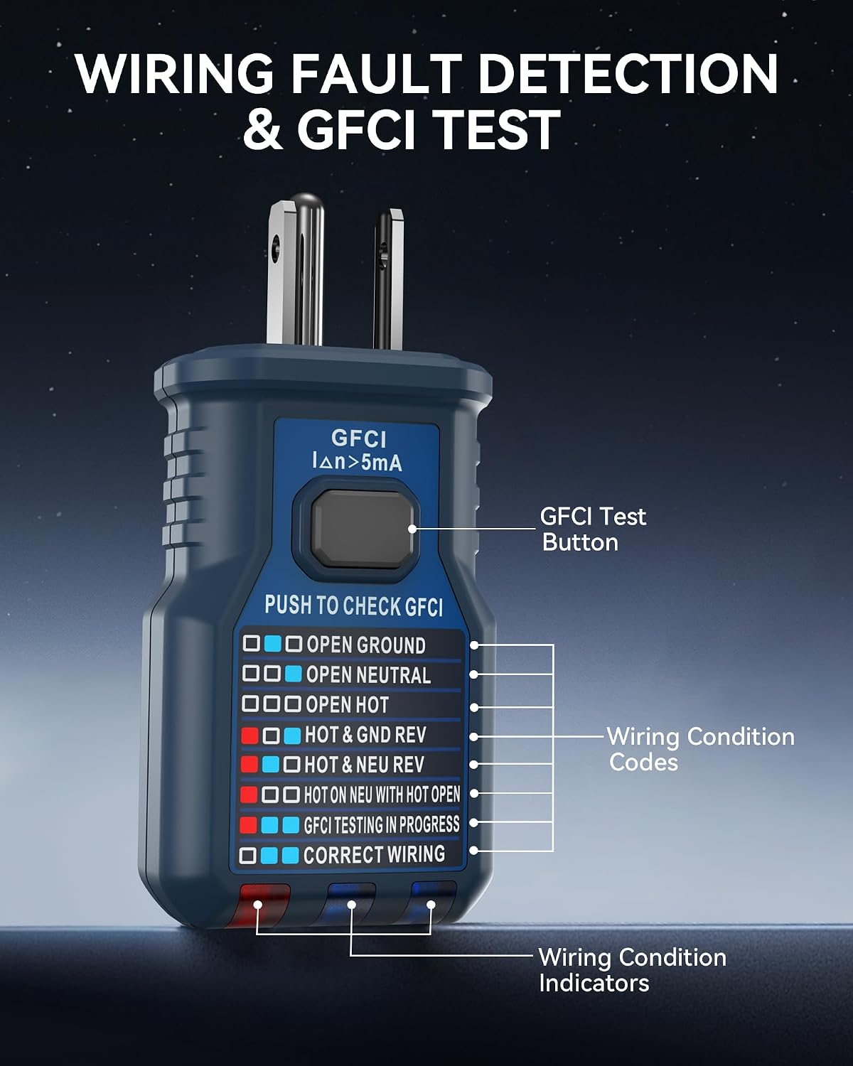 Detalle de VENLAB VCT03P Circuit Breaker Finder with LCD, GFCI Testing and NCV