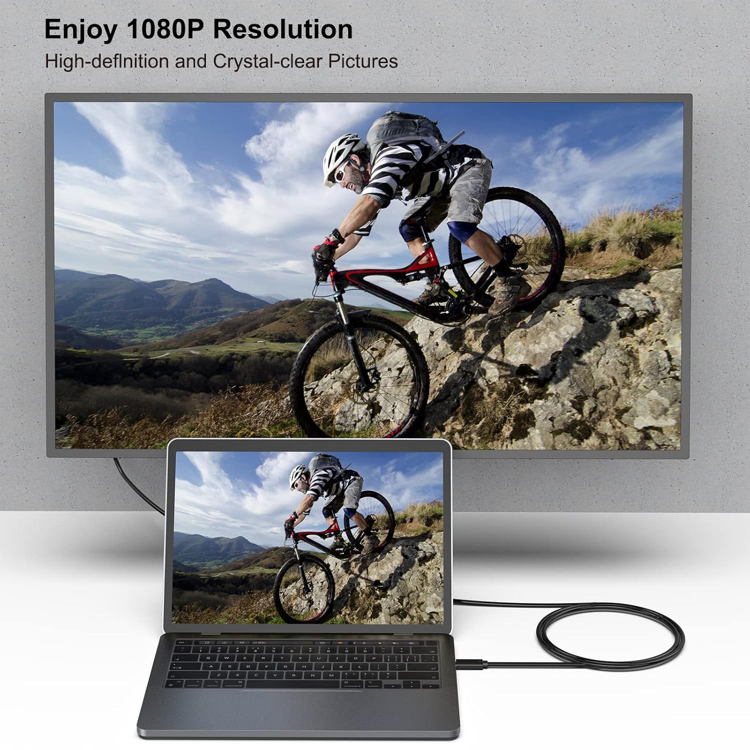 Thumbnail 1 de BENFEI USB-C auf VGA Kabel (0,9 m) für Thunderbolt 3/4 Geräte – Videoausgabe bis 1920 x 1200 bei 60 Hz