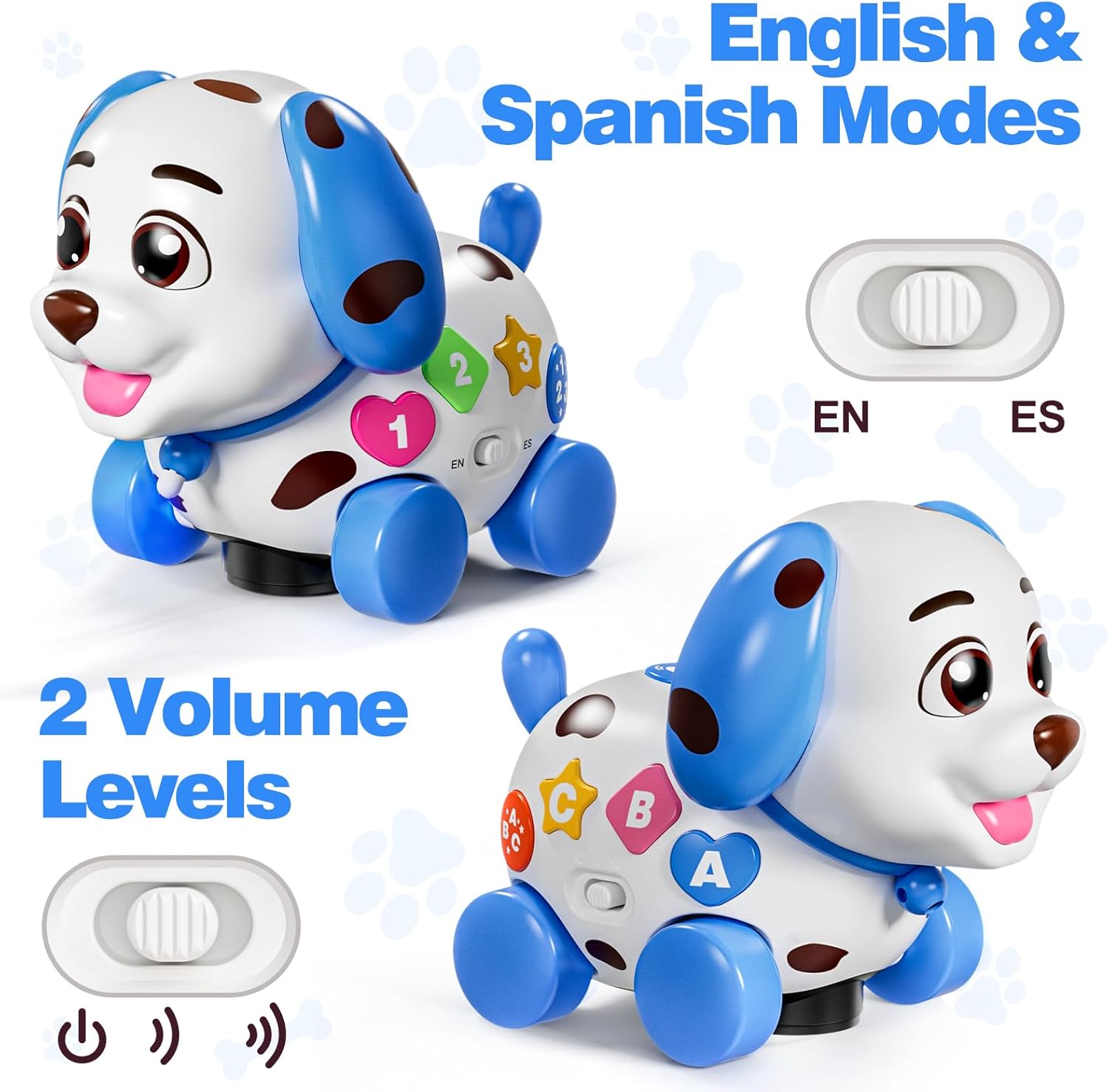 Thumbnail 5 de Musical Puppy Toys 3-in-1 for 1 Year Old: Crawling & Walking Baby Toy (Blue)