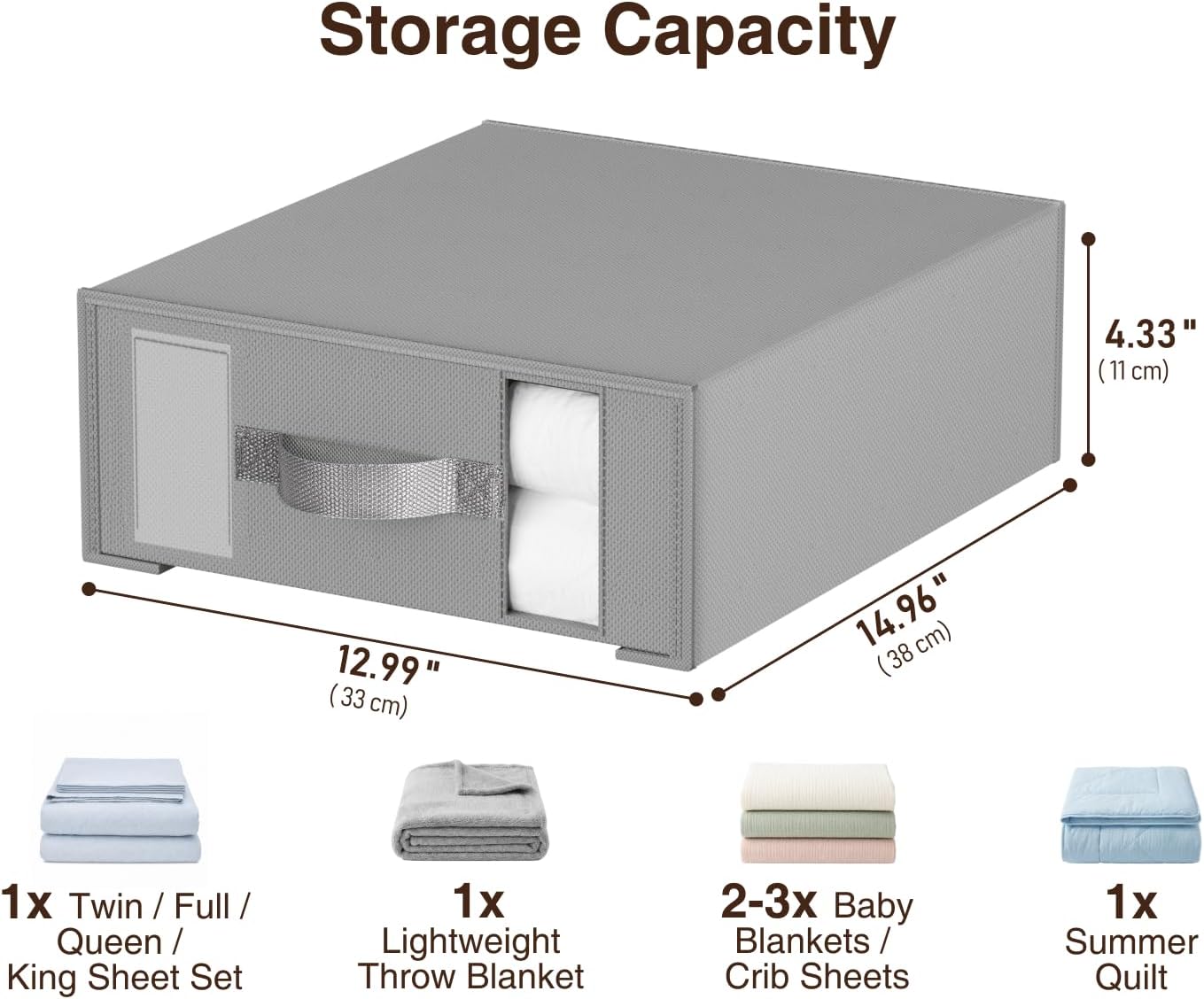 Thumbnail 1 de DIMJ Bed Sheet Organizers, 6-Pack Foldable Fabric Storage Boxes with Windows