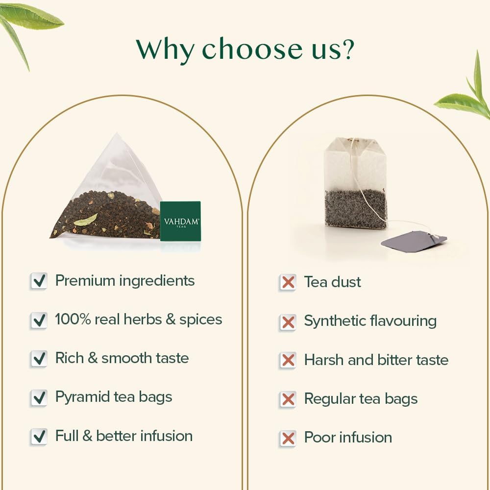 Thumbnail 8 de VAHDAM Masala Chai Té ✨ 30 Piramidales, 100% Natural