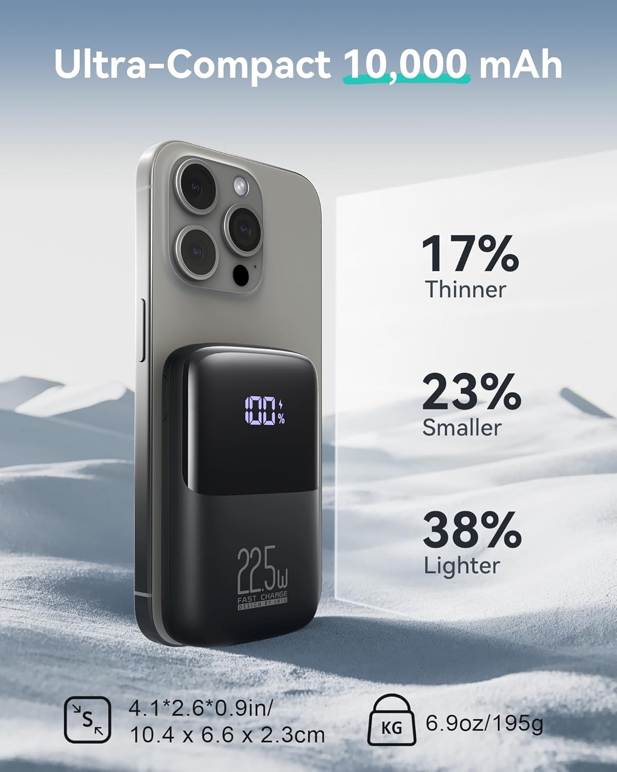 Detalle 2 de INIU Power Bank 10000mAh with 22.5W Fast Charging