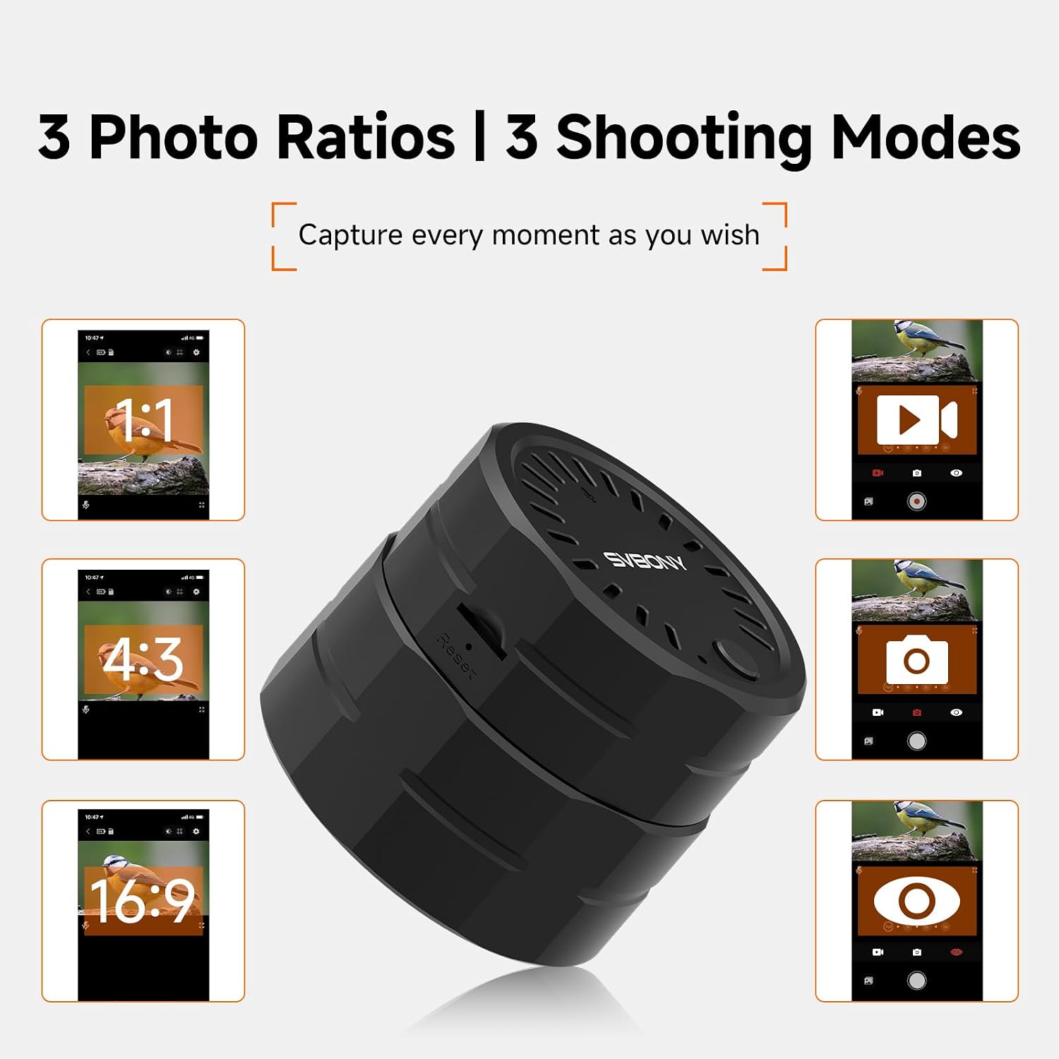 Detalle de Svbony SC002 WIFI Telecamera per Cannocchiale: digiscoping wireless 1080P con zoom e supporto oculari 37–56 mm
