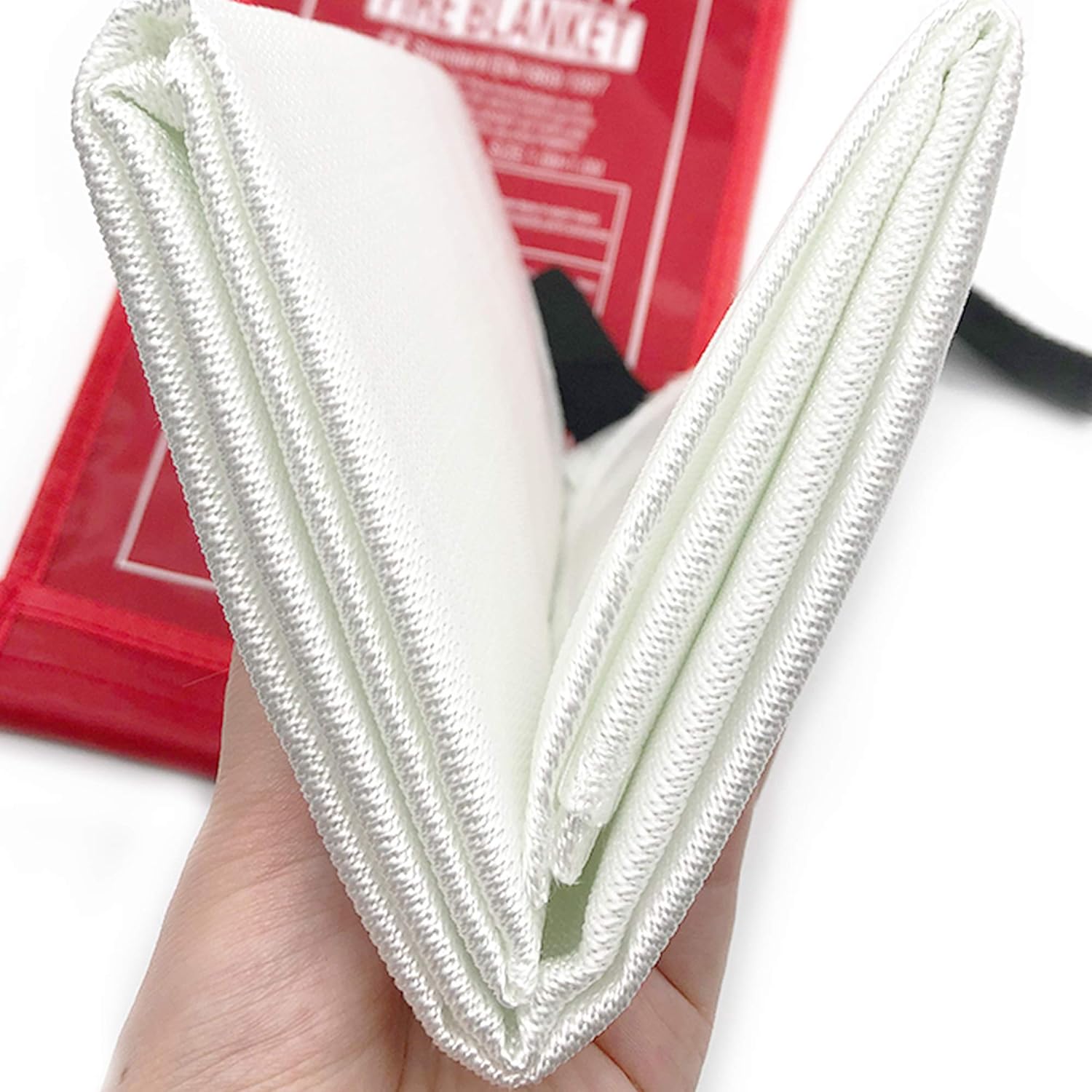 Detalle 2 de FYJENNICC Fibreglass Fire Blanket (with flame-retardant cotton tapes), 39.3×39.3 inches, 4-pack