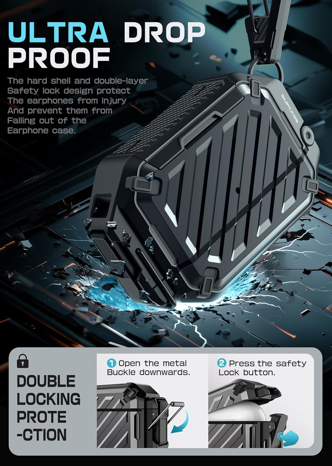 Detalle 2 de SUPCASE AirPods Pro 3 Case 10 ft