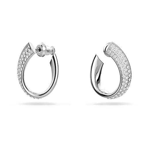 Detalle 2 de Swarovski Orecchini a cerchio Exist, Piccoli, Bianchi, Placcato rodio