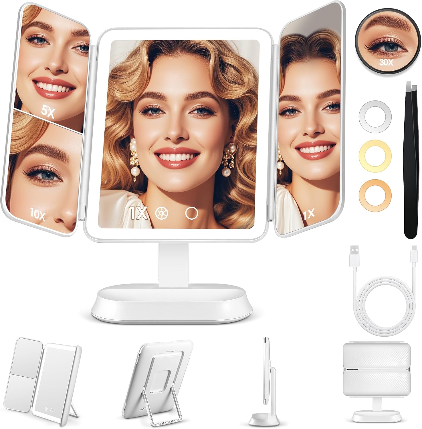 Detalle de GOMIPURU Vanity Mirror with Lights 30X