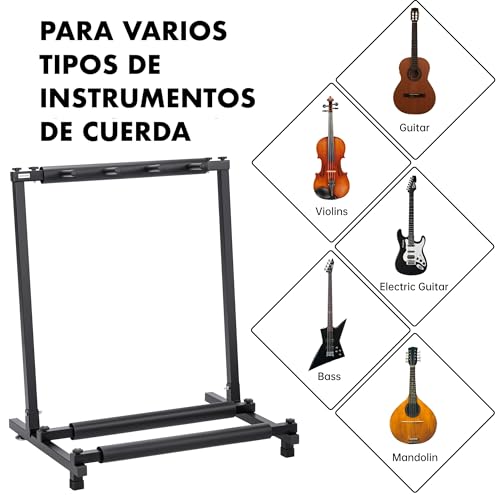 Detalle 2 de Soporte Guitarra de suelo para 5 instrumentos | Rack plegable universal de T-LOVENDO.ES