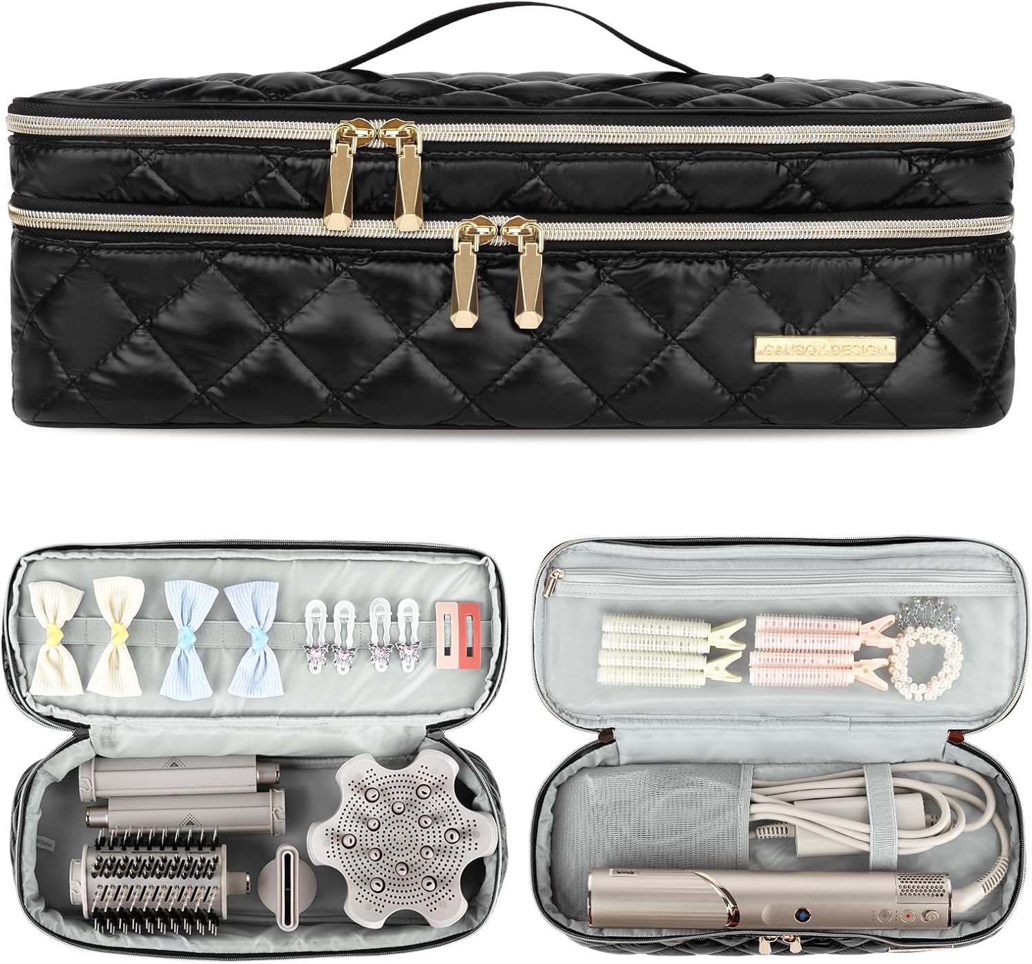 Detalle 2 de CANBOX Travel Carrying Case for Hair Dryer Tools (Shockproof Double-Layer) – Black