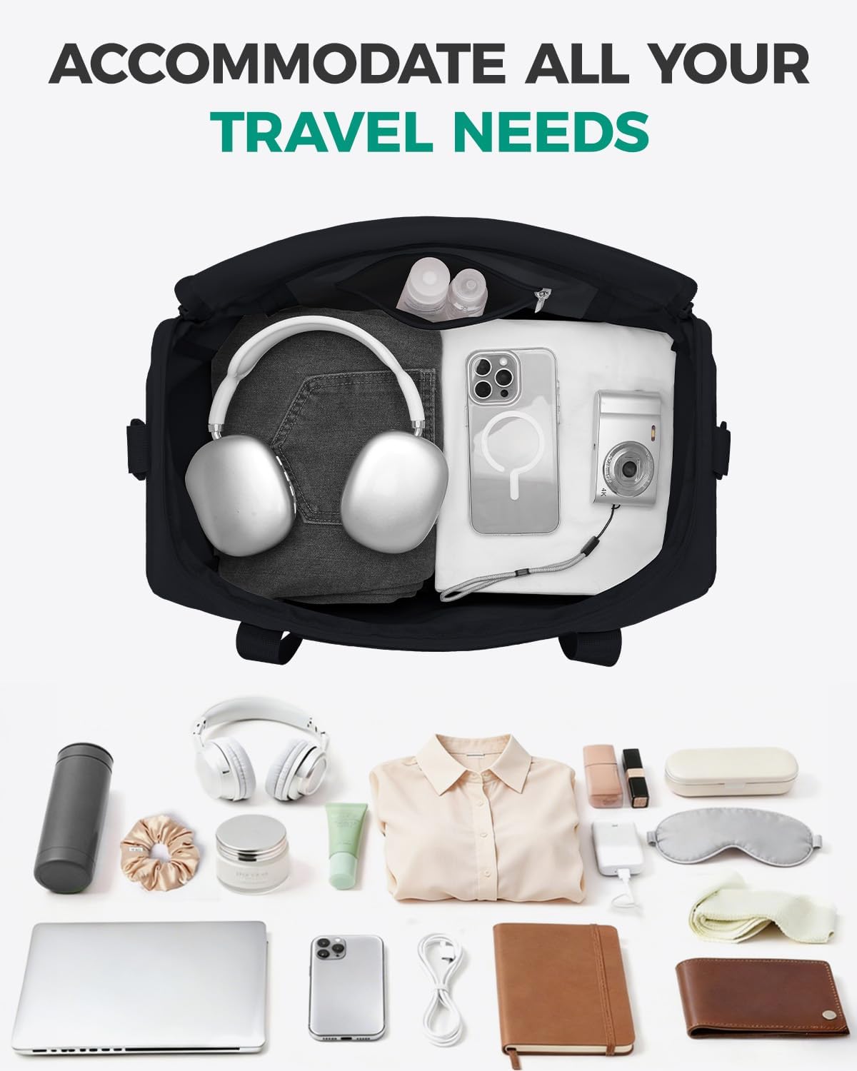 Thumbnail 4 de WANDF Easyjet Underseat Cabin Bag 45x36x20 cm — 32L Wet Pocket, Carry On Duffle for Weekends