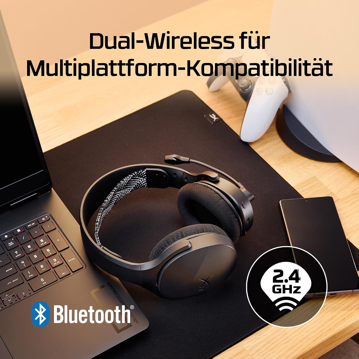 Thumbnail 1 de HyperX Cloud Jet – Dual Wireless Headset: 2,4 GHz & Bluetooth für PC, Mac, PS5/PS4 und Mobile