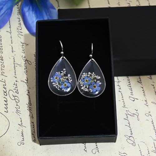 Thumbnail 6 de Aliyoham Forget-Me-Not Flower Drop Earrings – Silver Plated