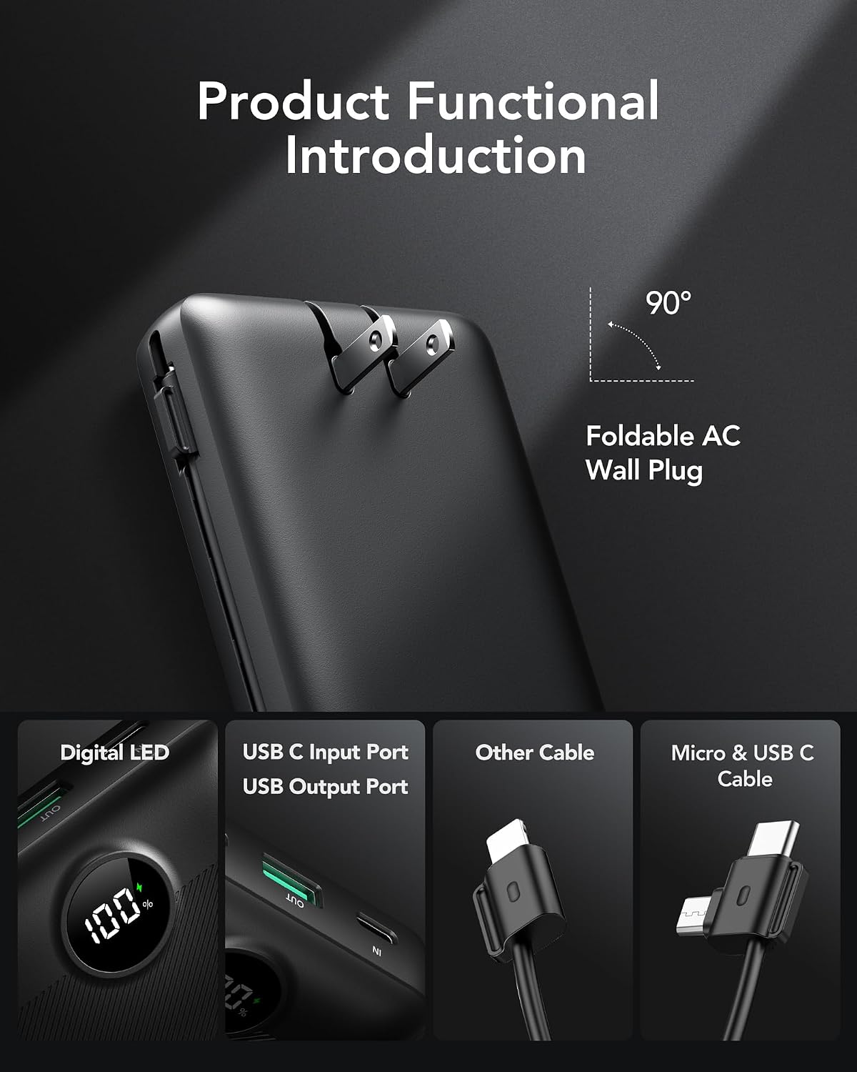 Detalle de VRURC Portable Charger 20000mAh