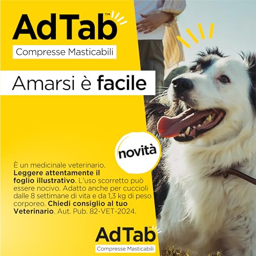 Detalle de AdTab 3 Compresse Masticabili per Cani 900 mg (22-45 Kg) – Contro pulci e zecche, gusto carne