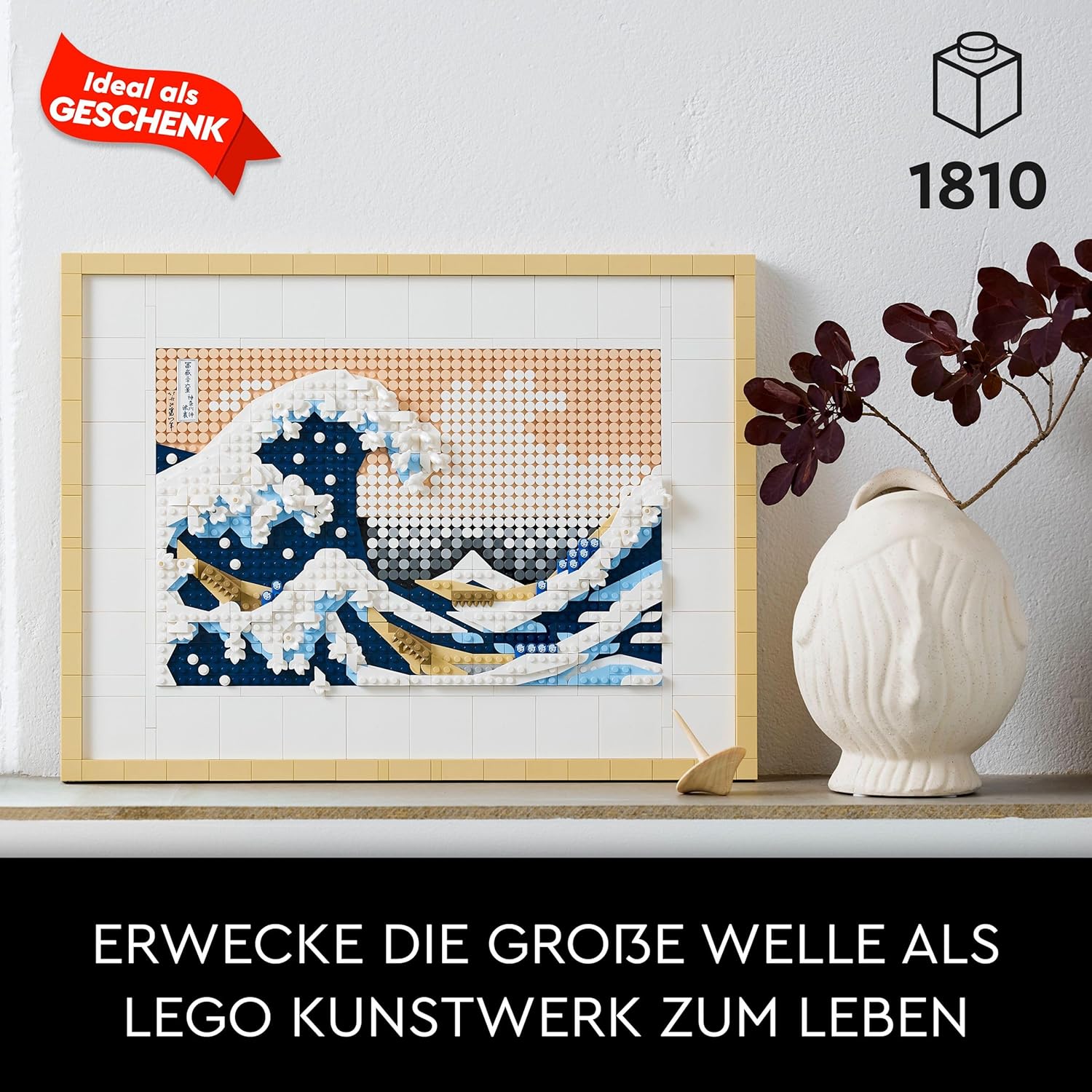 Thumbnail 1 de LEGO Art 31208 „Hokusai – Große Welle“: gerahmte 3D-Wanddeko zum Selberbauen (1.810 Teile)