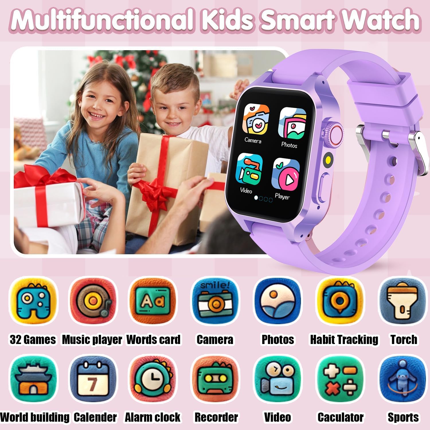 Detalle 2 de Ruopoem Smartwatch per Bambini con 32 Giochi: divertimento educativo e controllo parentale in un unico device