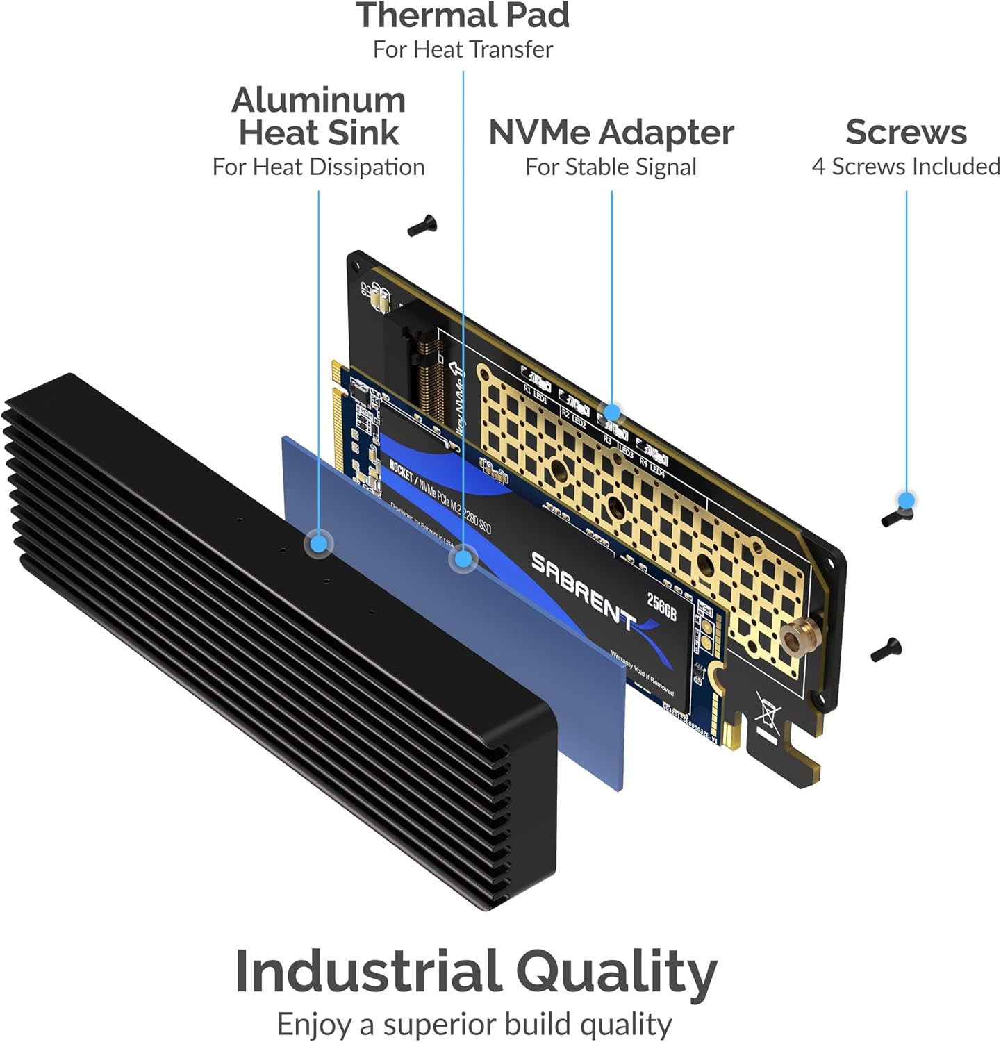 Thumbnail 2 de SABRENT M.2 NVMe to PCIe Adapter 16TB
