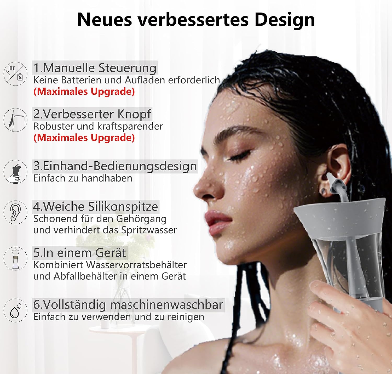 Detalle 2 de Ohrenschmalz-Entfernungs-Set mit Einhandbedienung – schonende Reinigung für zu Hause