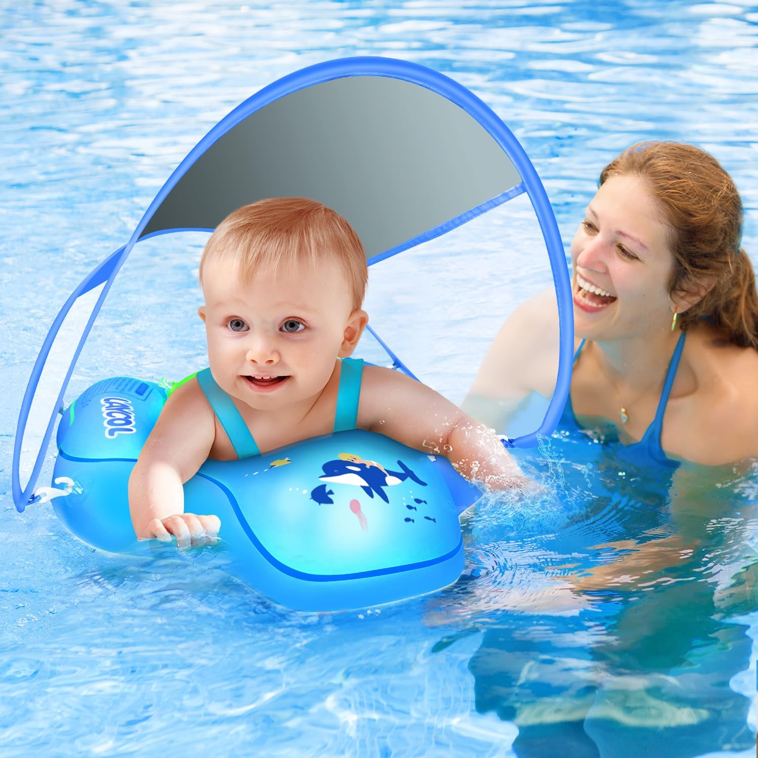 Thumbnail 4 de Inflatable Baby Pool Float with Canopy UPF50+ Sun Protection (No Flip) for Babies 3–36 Months