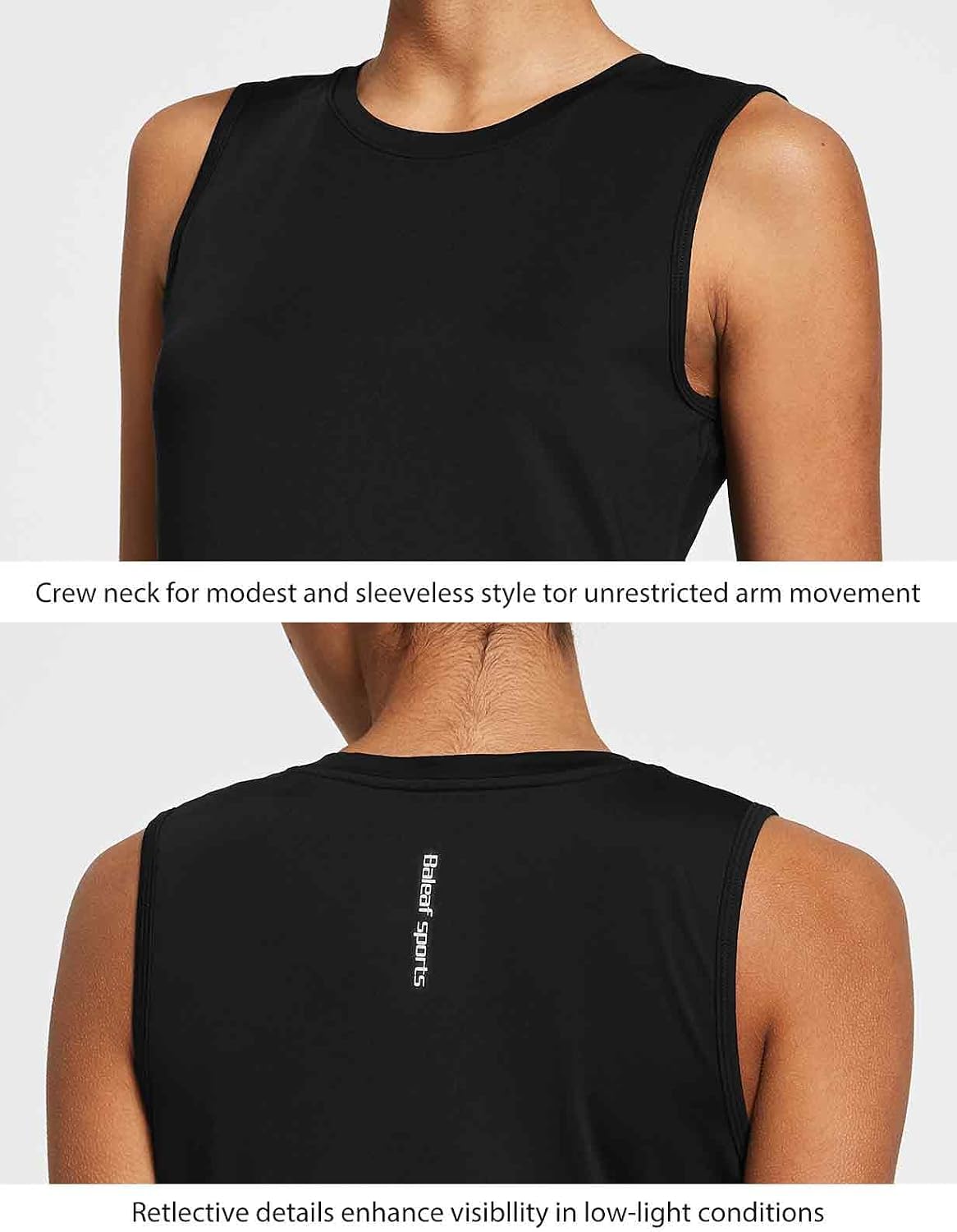 Detalle de baleaf Women’s Sleeveless Workout Tank Tops for Running, Yoga & Gym (Cool-Dry, 4-Way Stretch)