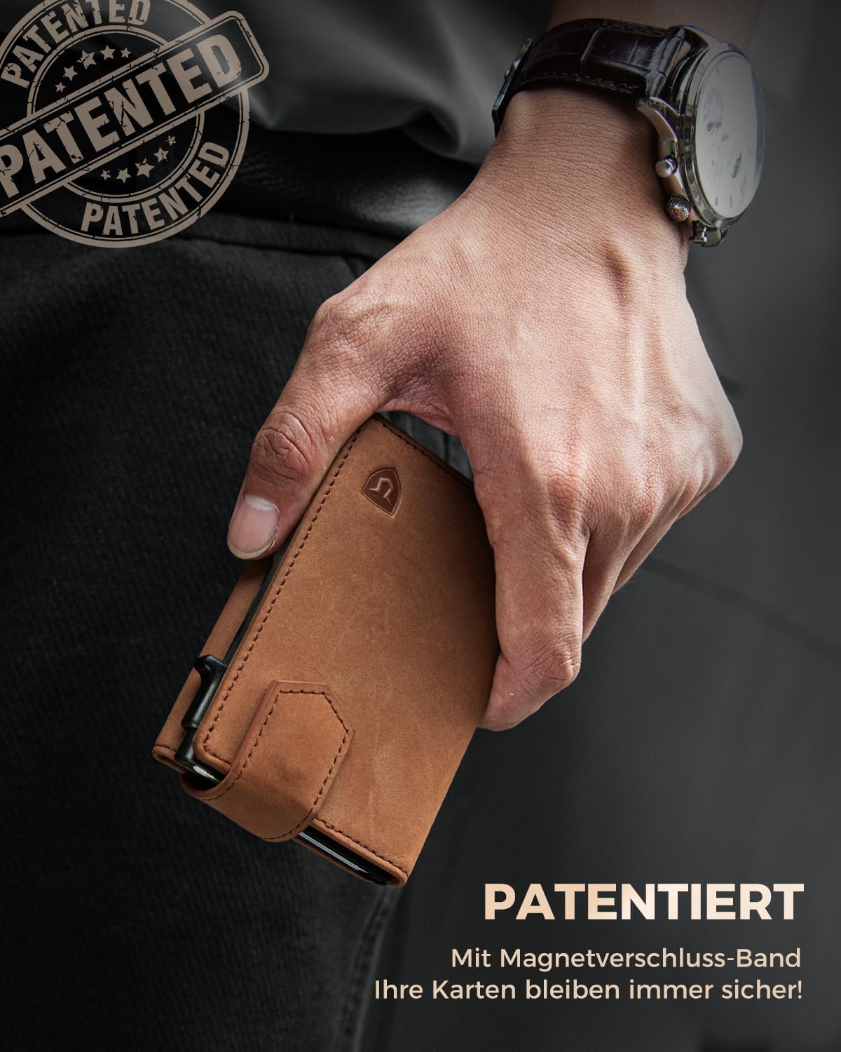 Thumbnail 2 de LORZOR Kartenetui mit XXL Münzfach – Slim Wallet mit Magnetverschluss, RFID-Schutz, handgefertigt