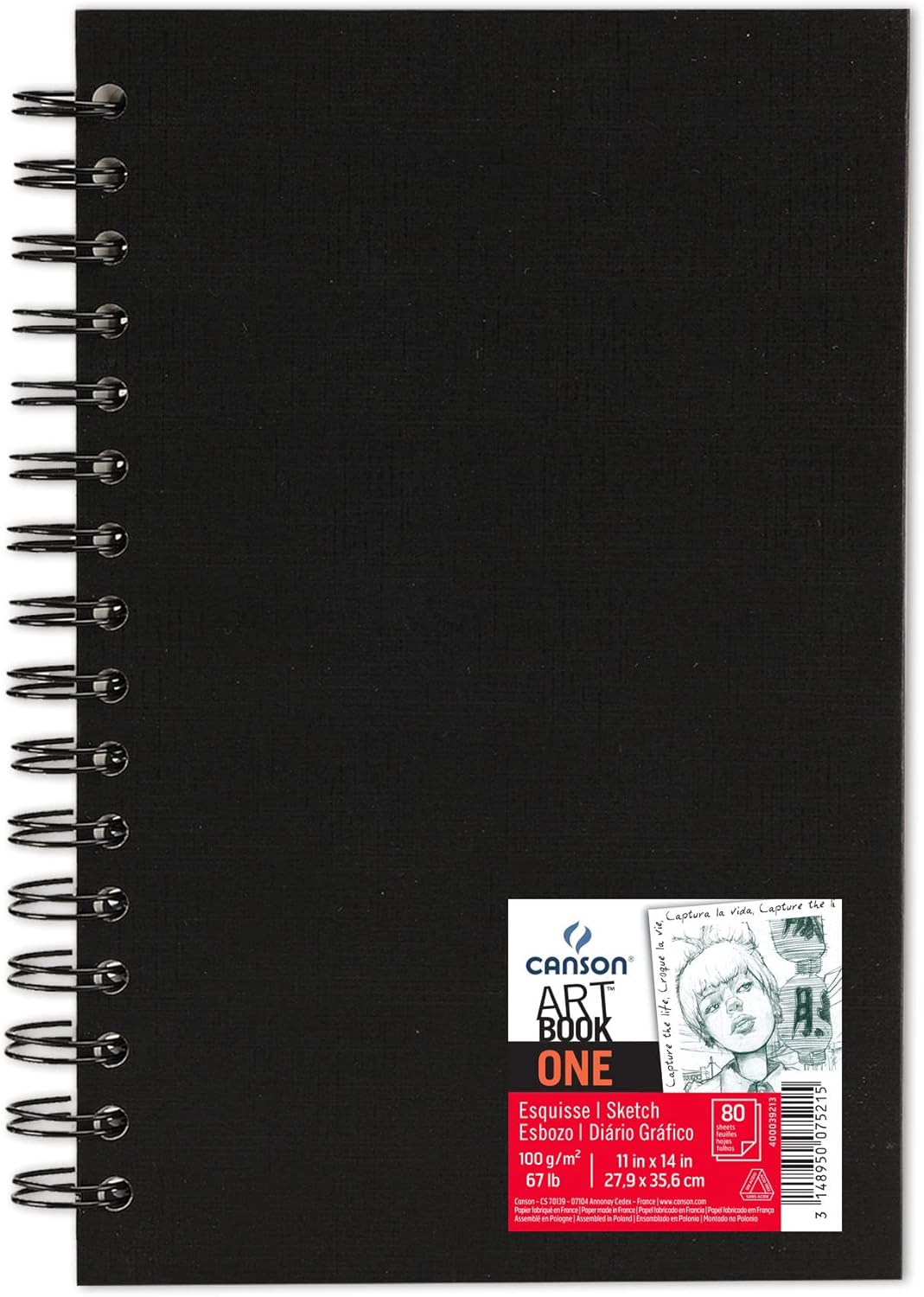 Thumbnail 4 de Canson One Album Spiralato con Carta 100 g/m², 80 fogli, 21,6 x 27,9 cm – Grana Leggera