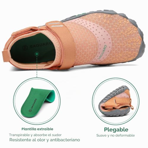 Detalle de SAGUARO Zapatillas Barefoot - Trail running ligero con puntera amplia (Gr.40)