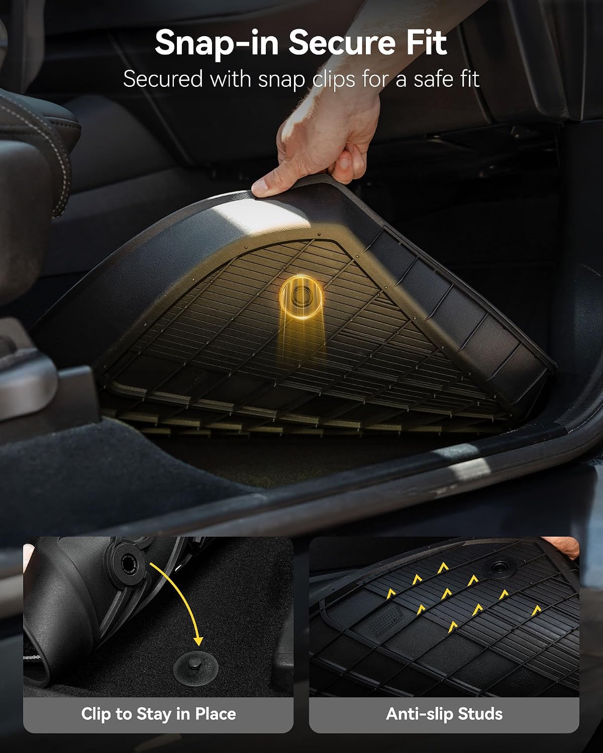 Thumbnail 4 de 3W Custom Fit All Weather Floor Mats for Subaru Forester 2019-2024 – Full Set, TPE, Edge-to-Edge Coverage