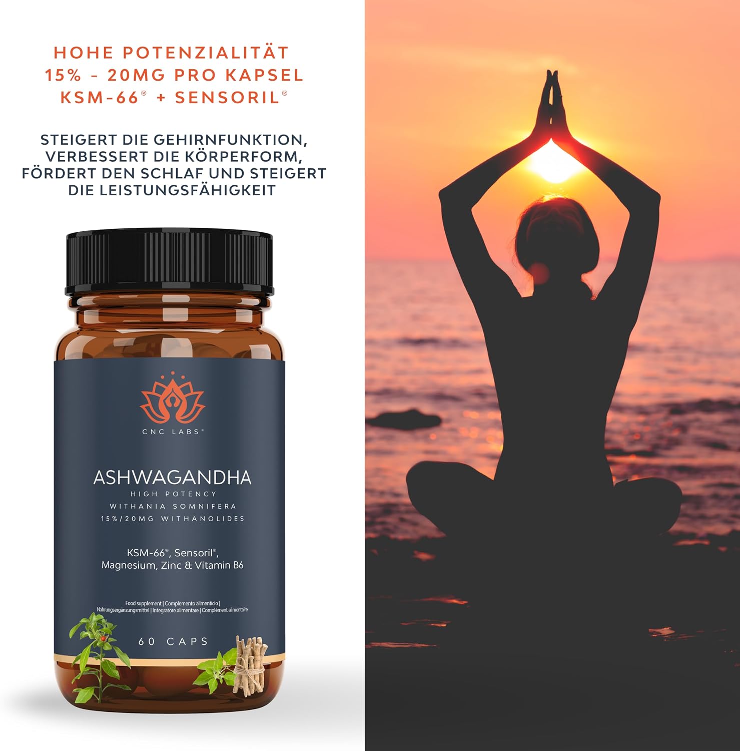 Detalle 2 de Ashwagandha KSM-66 Kapseln 2 Monate