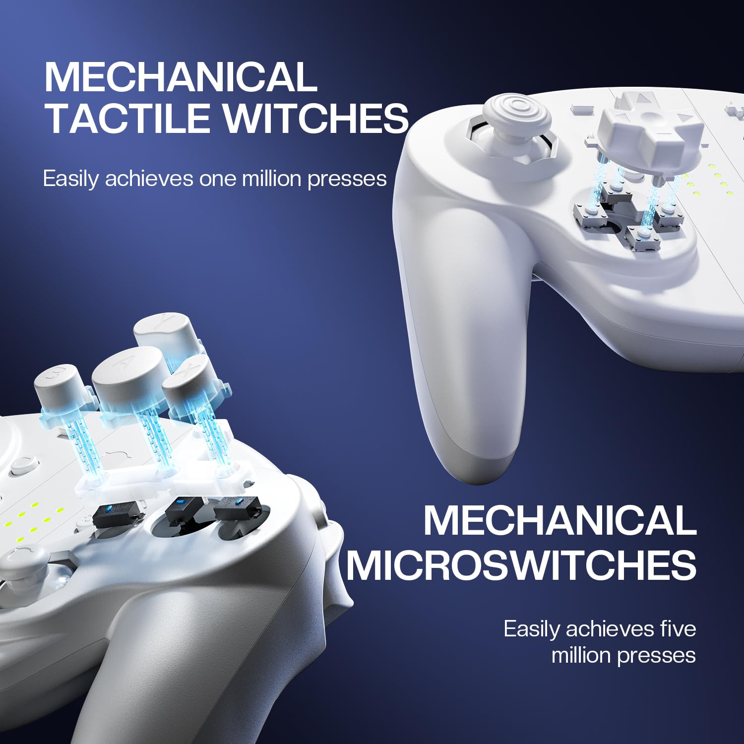 Detalle de NYXI Wizard 2 GameCube Switch Controller – drahtlos mit TMR-Hall-Joysticks, einstellbaren Triggern und NFC