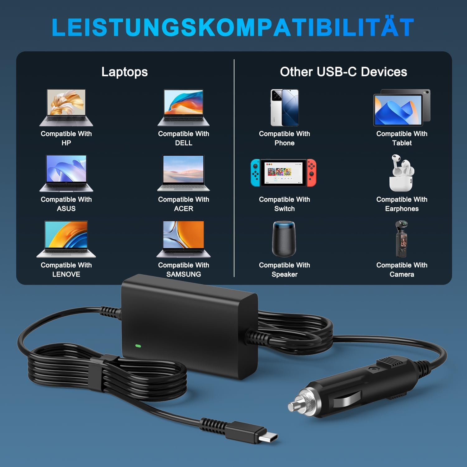 Thumbnail 3 de VUOHOEG 100W KFZ USB C Netzteil